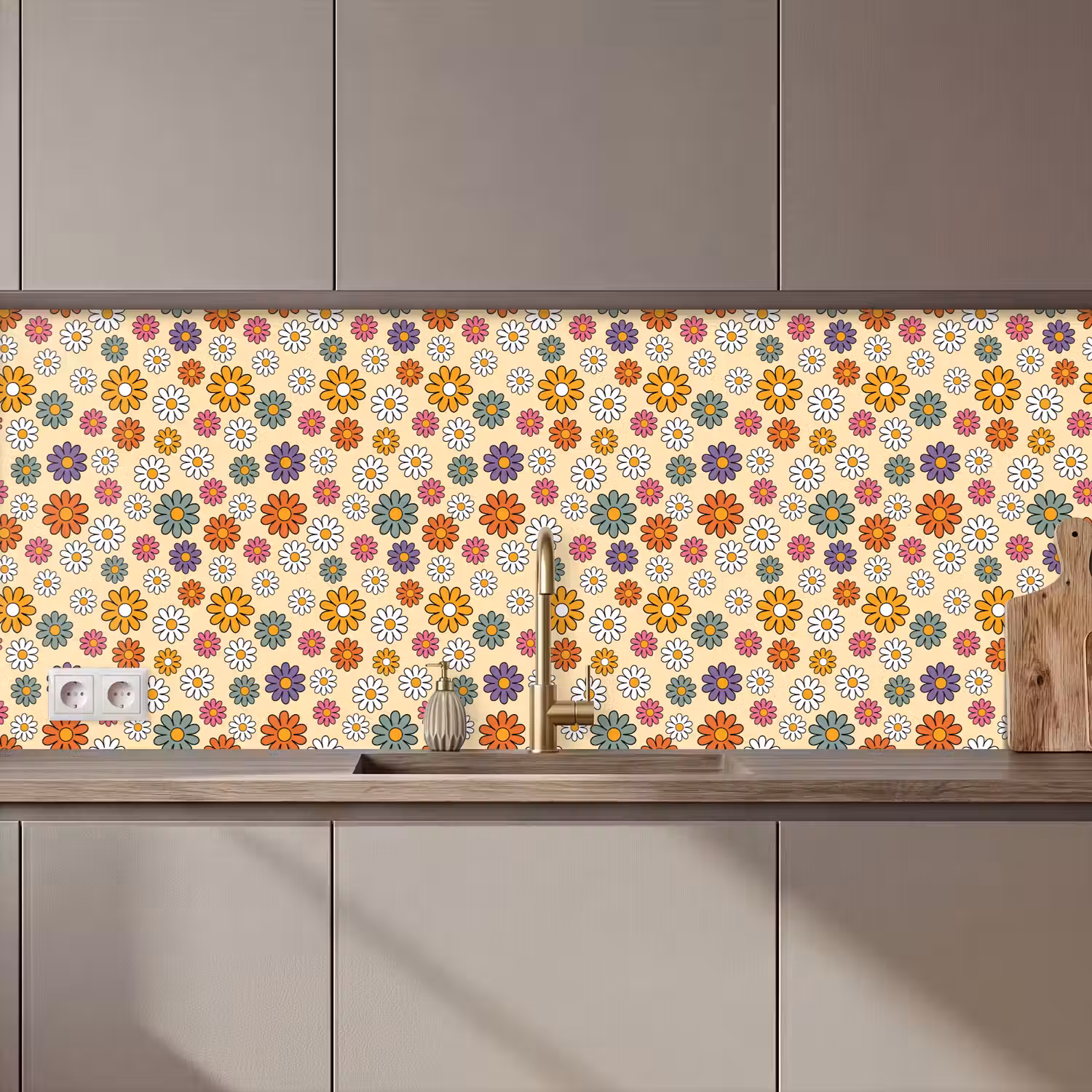 Vintage - Patronen - Bloem - Planten keuken achterwand 2 middel 871 zz_3dshopping