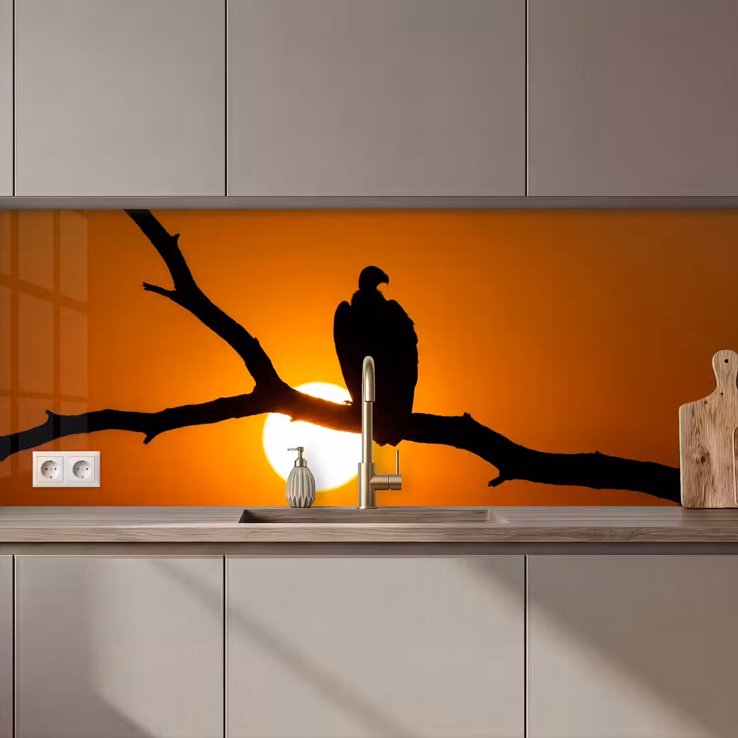 Gier - Tak - Zon - Oranje keuken achterwand 2 middel zz_3dshopping