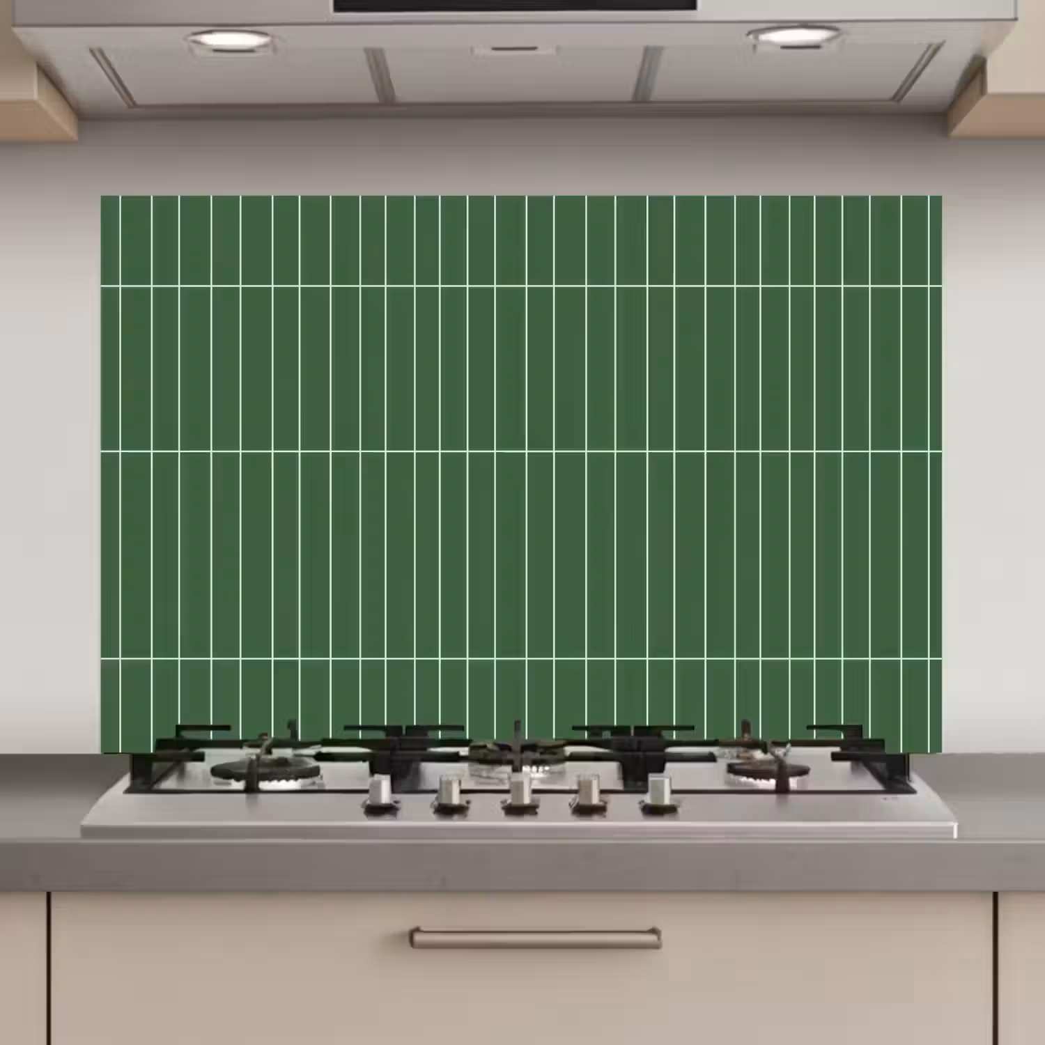 Wandtegel - Verticaal - Donkergroen keuken achterwand spatscherm klein 900 -3d_website