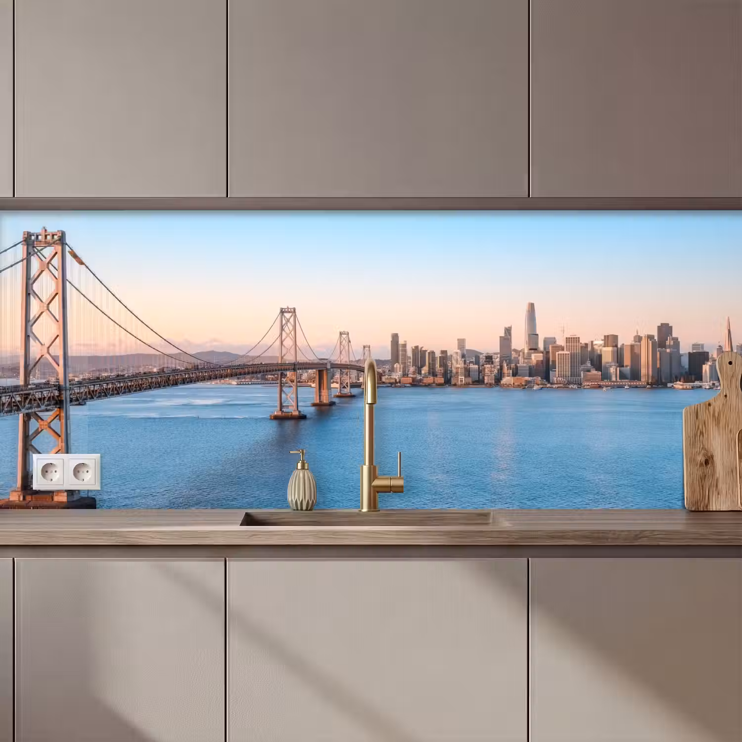 Water - Brug - Skyline - Modern keuken achterwand 2 middel zz_3dshopping