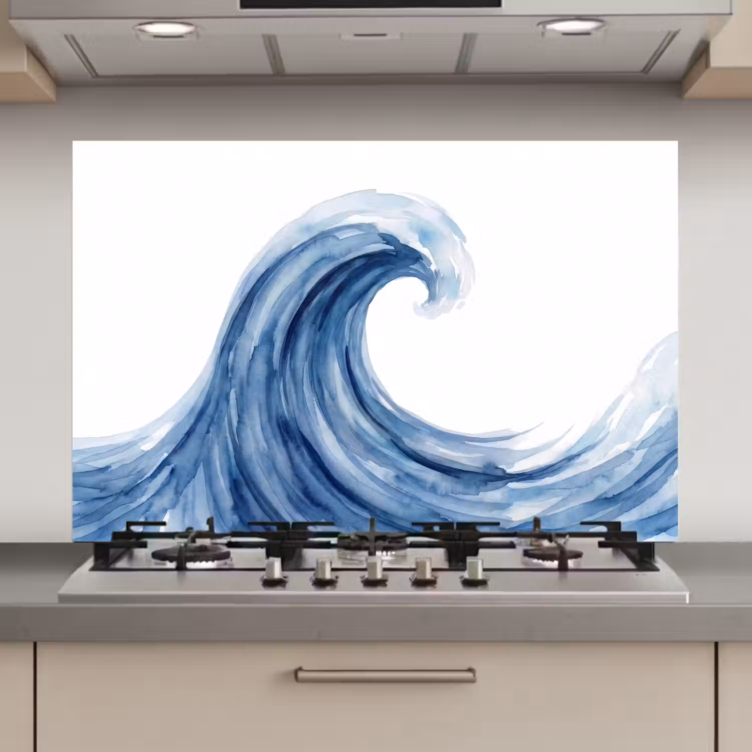 Water - Beweging - Natuur - Modern - Blauw keuken achterwand spatscherm klein -3d_website