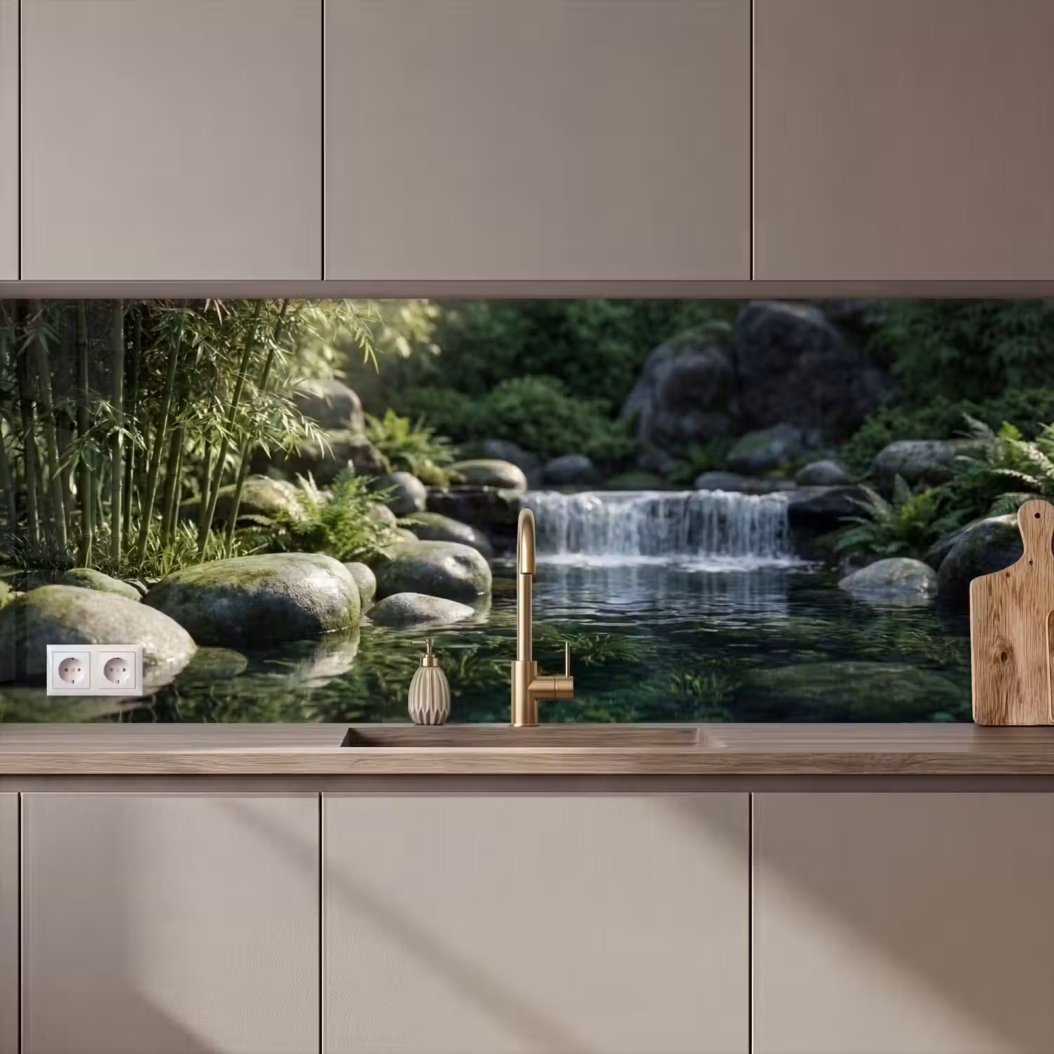 Beek - Waterval - Natuur - Groen keuken achterwand 2 middel zz_3dshopping