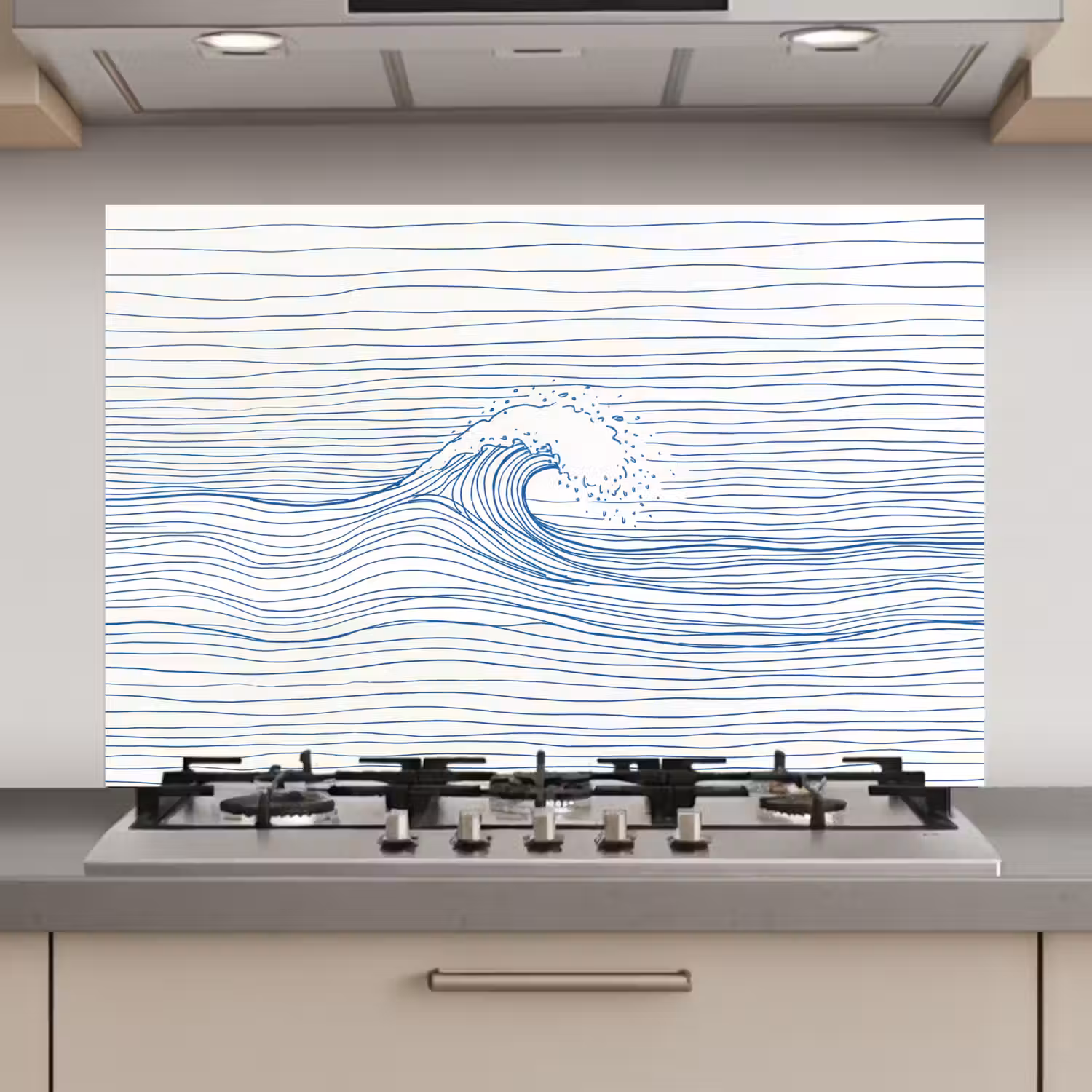 Golf - Brekende - Natuur - Minimalistisch - Blauw keuken achterwand spatscherm klein -3d_website