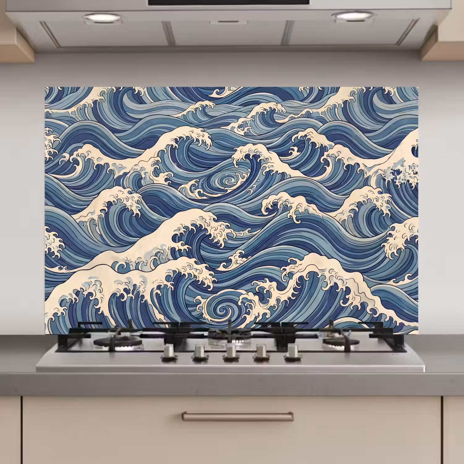 Golven - Zee - Natuur - Abstract - Blauw keuken achterwand spatscherm klein -3d_website