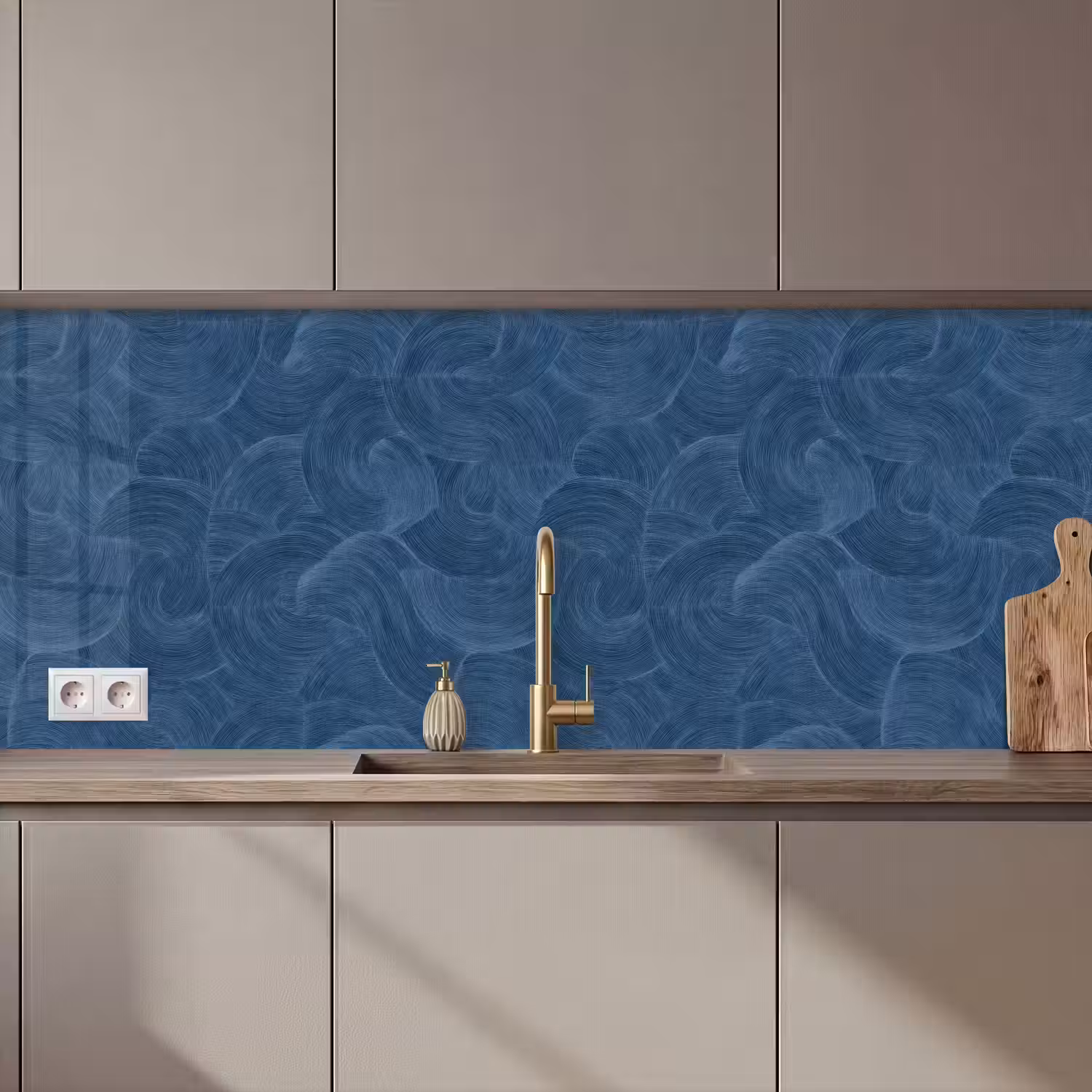 Golven - Textuur - Patroon - Blauw keuken achterwand 2 middel 871 zz_3dshopping
