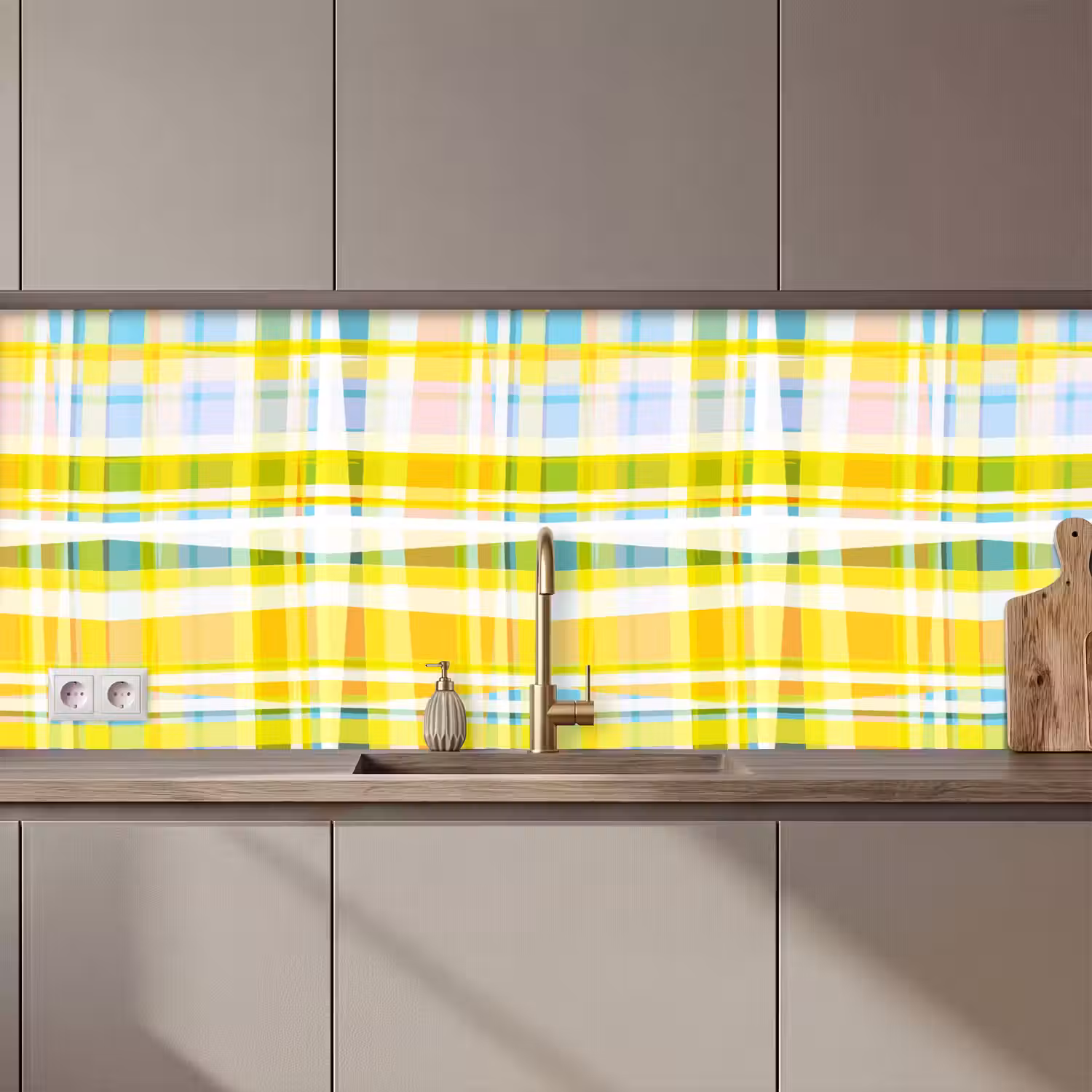 Geel - Patroon - Zomer keuken achterwand 2 middel 871 zz_3dshopping