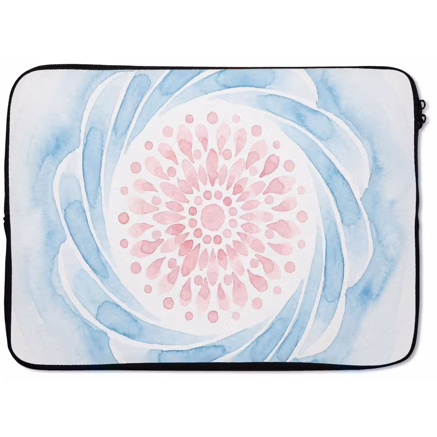 Abstract - Bloemvorm - Aquarel - Roze - Blauw laptophoes neopreen klein -zkaufland3dotto