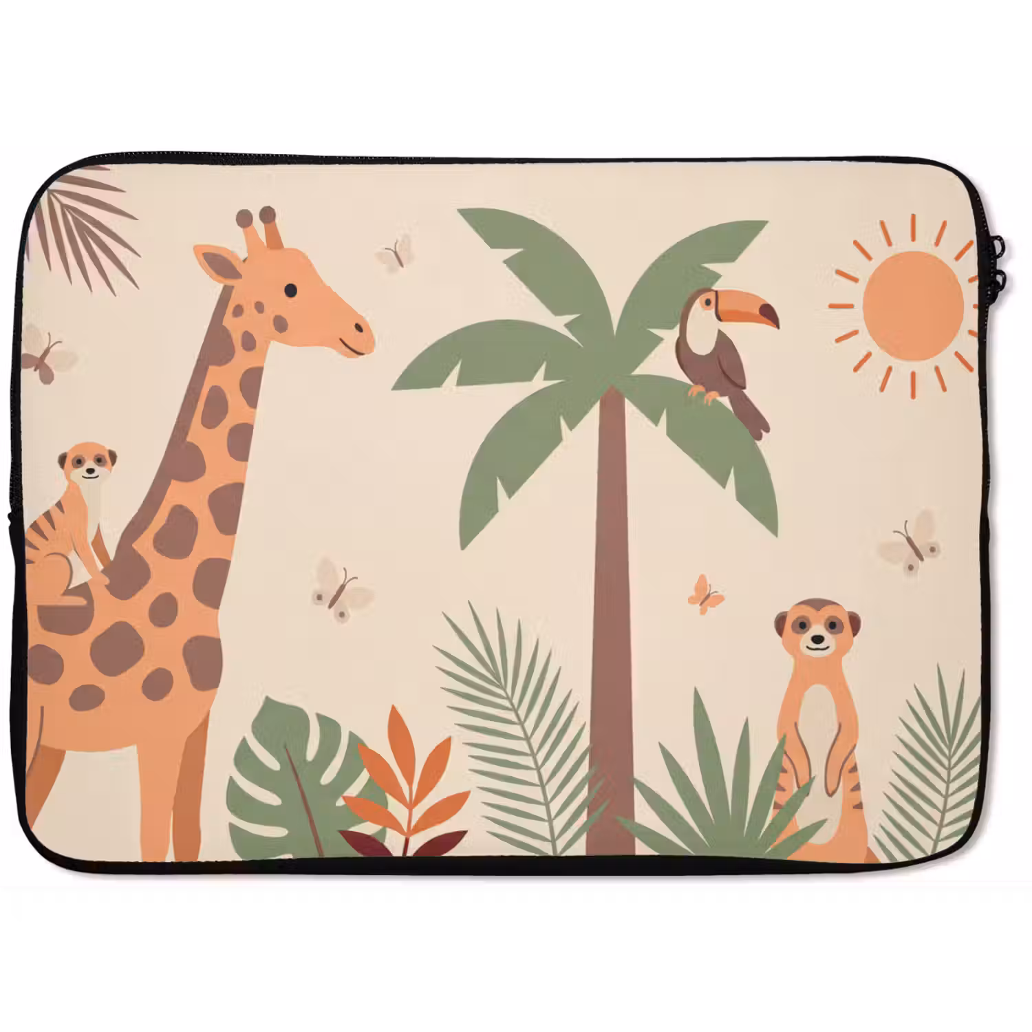 Dieren - Tropisch - Safari - Kleurrijk laptophoes neopreen klein -zkaufland3dotto