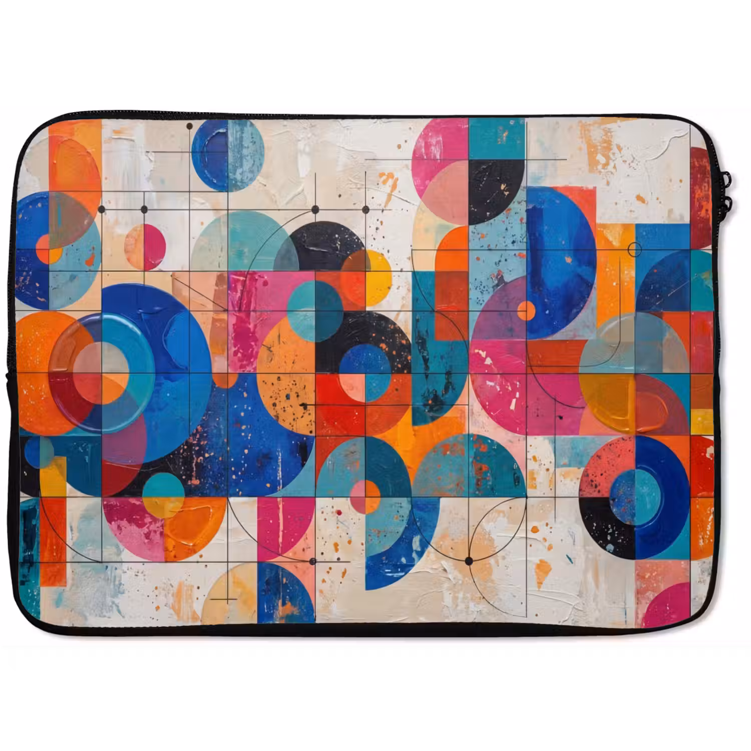 Kunst - Geometrisch - Abstract - Kleurrijk laptophoes neopreen klein -zkaufland3dotto