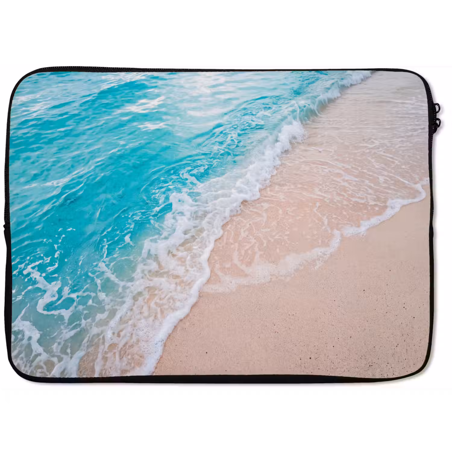 Strand - Zee - Golf - Natuur - Blauw laptophoes neopreen klein -zkaufland3dotto