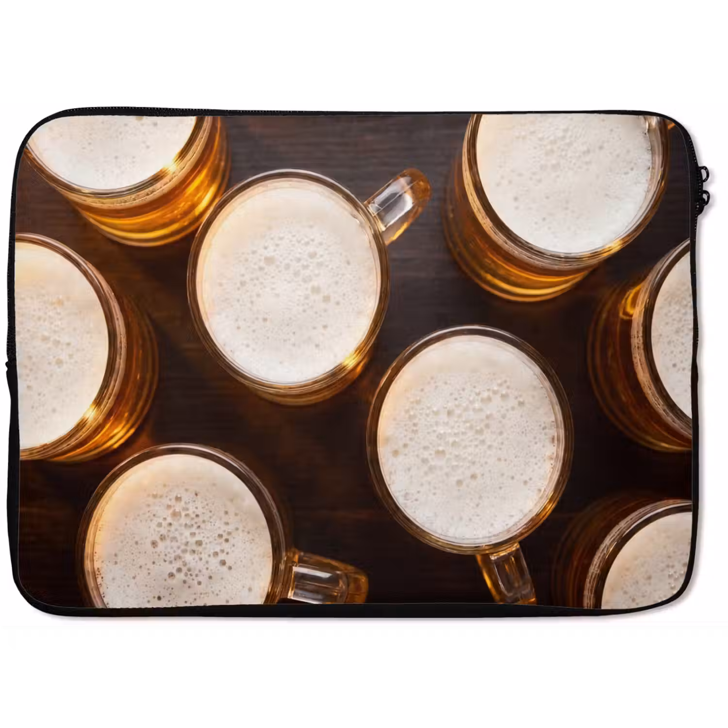 Bier - Glazen - Schuim - Hout - Drank laptophoes neopreen klein -zkaufland3dotto