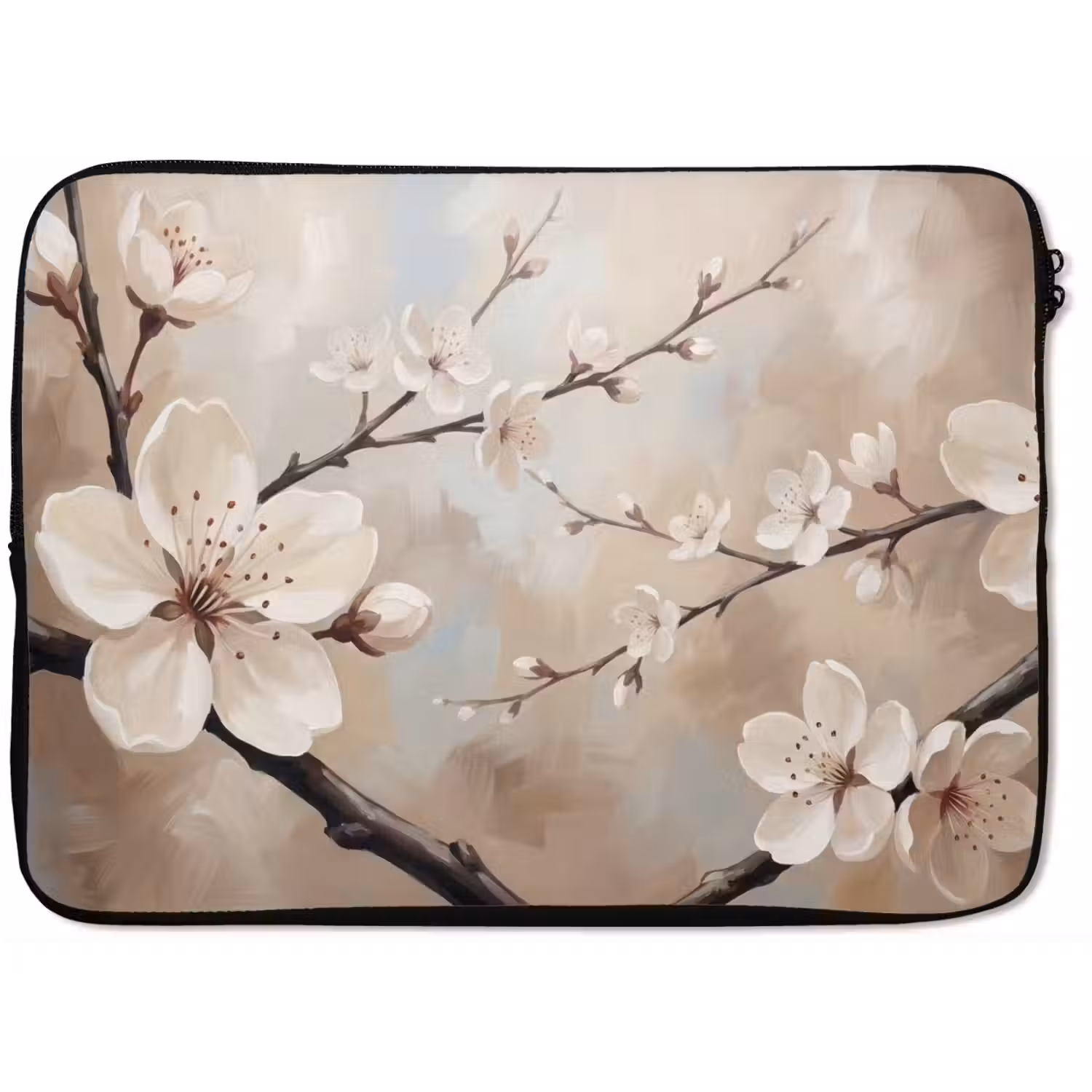 Bloesem - Takken - Schilderij - Beige - Serene laptophoes neopreen klein -zkaufland3dotto
