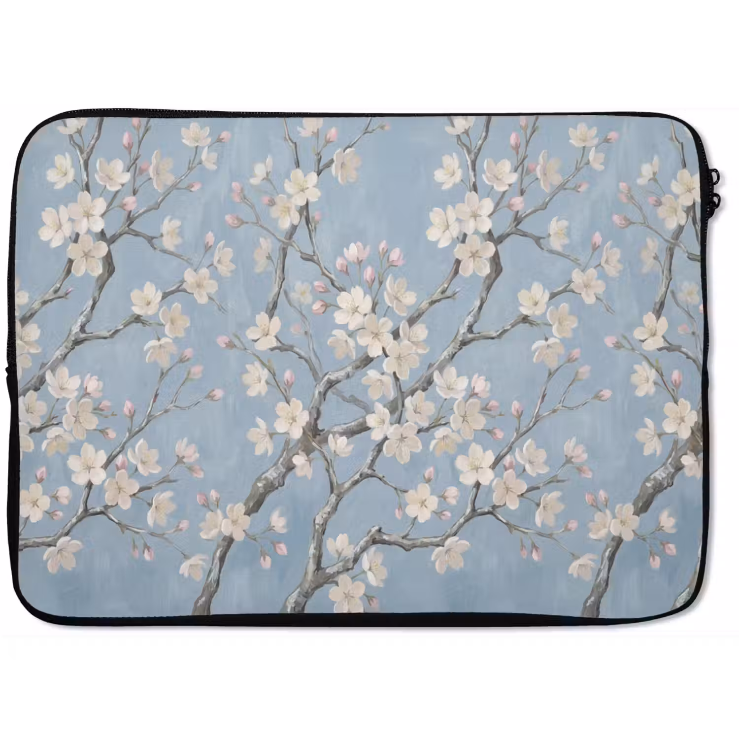 Takken - Kersenbloesem - Blauw laptophoes neopreen klein -zkaufland3dotto