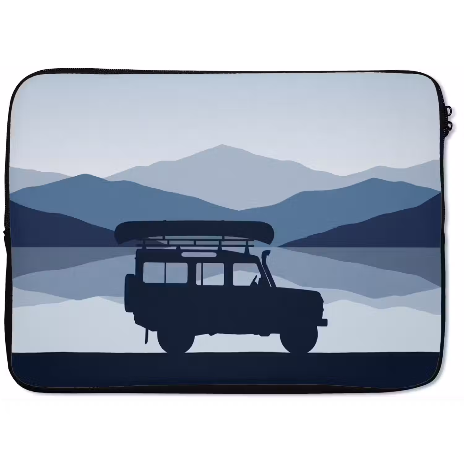 Auto - Meer - Bergen - Blauw laptophoes neopreen klein -zkaufland3dotto