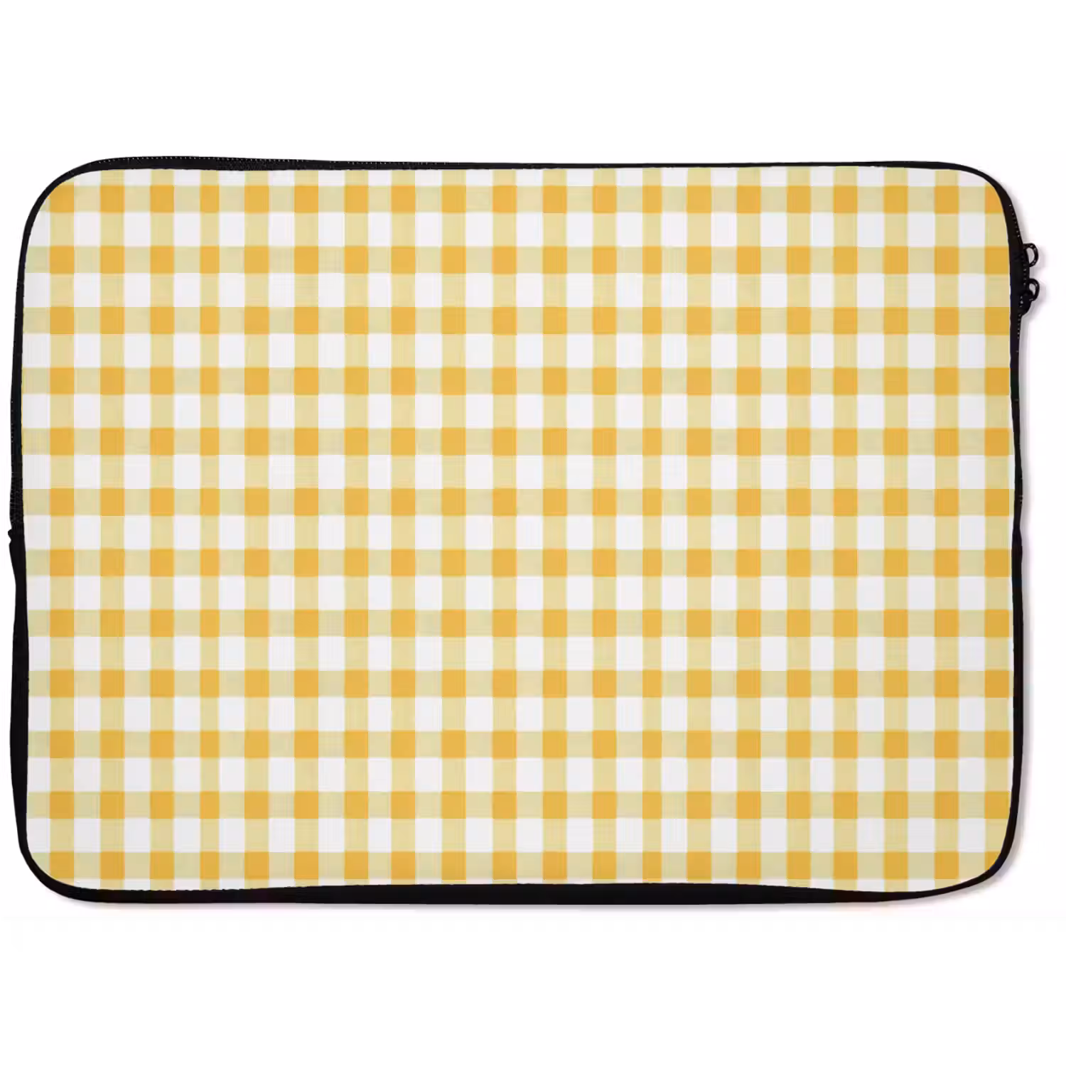 Ruit - Gingham - Klassiek - Geel en Wit laptophoes neopreen klein 279 -zkaufland3dotto