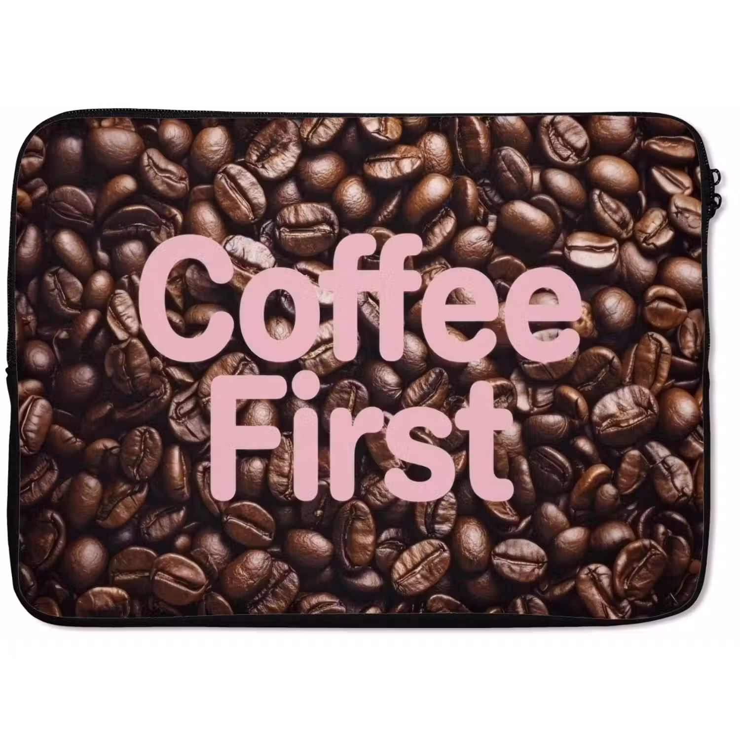 Coffee First - Koffiebonen - Roze laptophoes neopreen klein -zkaufland3dotto