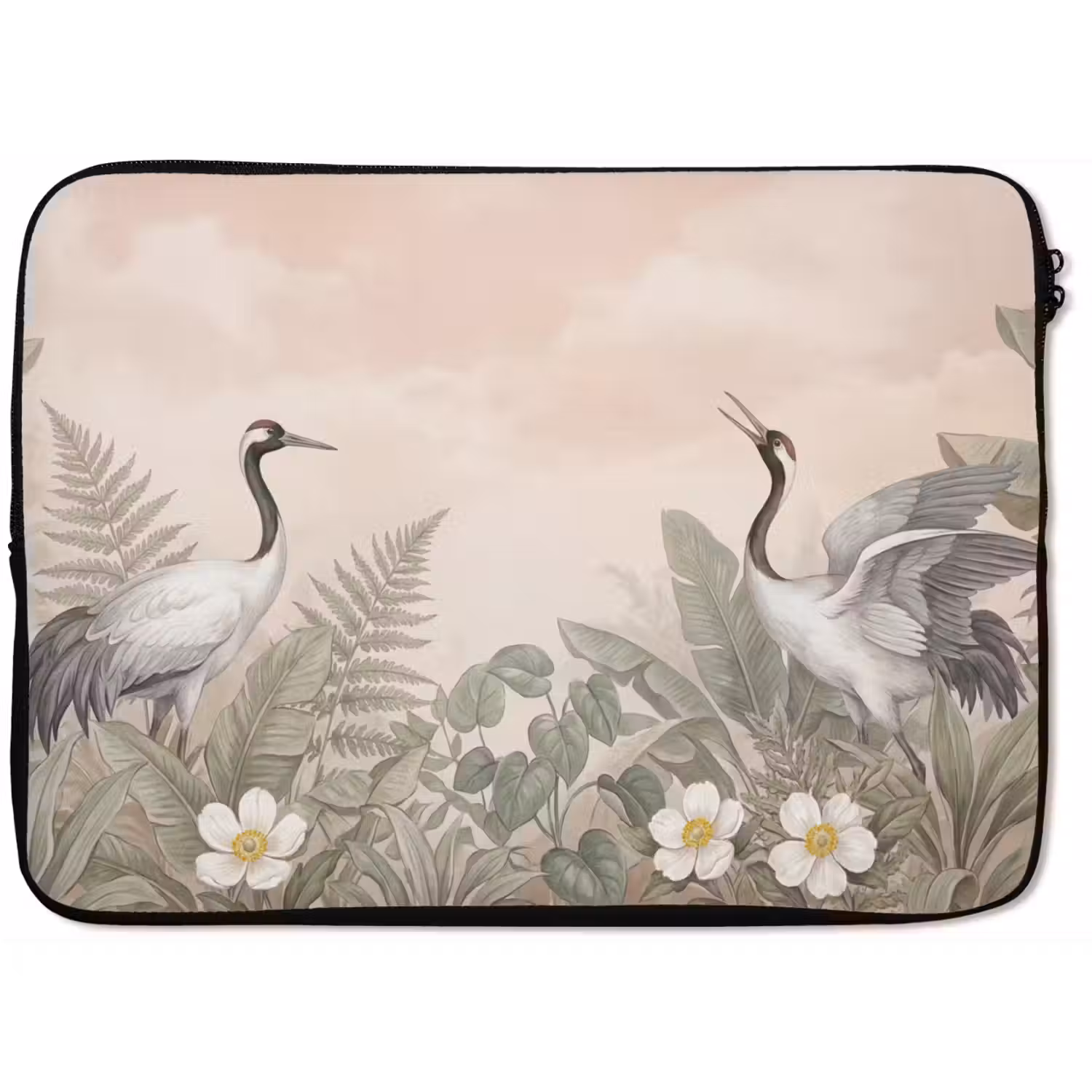 Kraanvogels - Natuur - Roze laptophoes neopreen klein -zkaufland3dotto