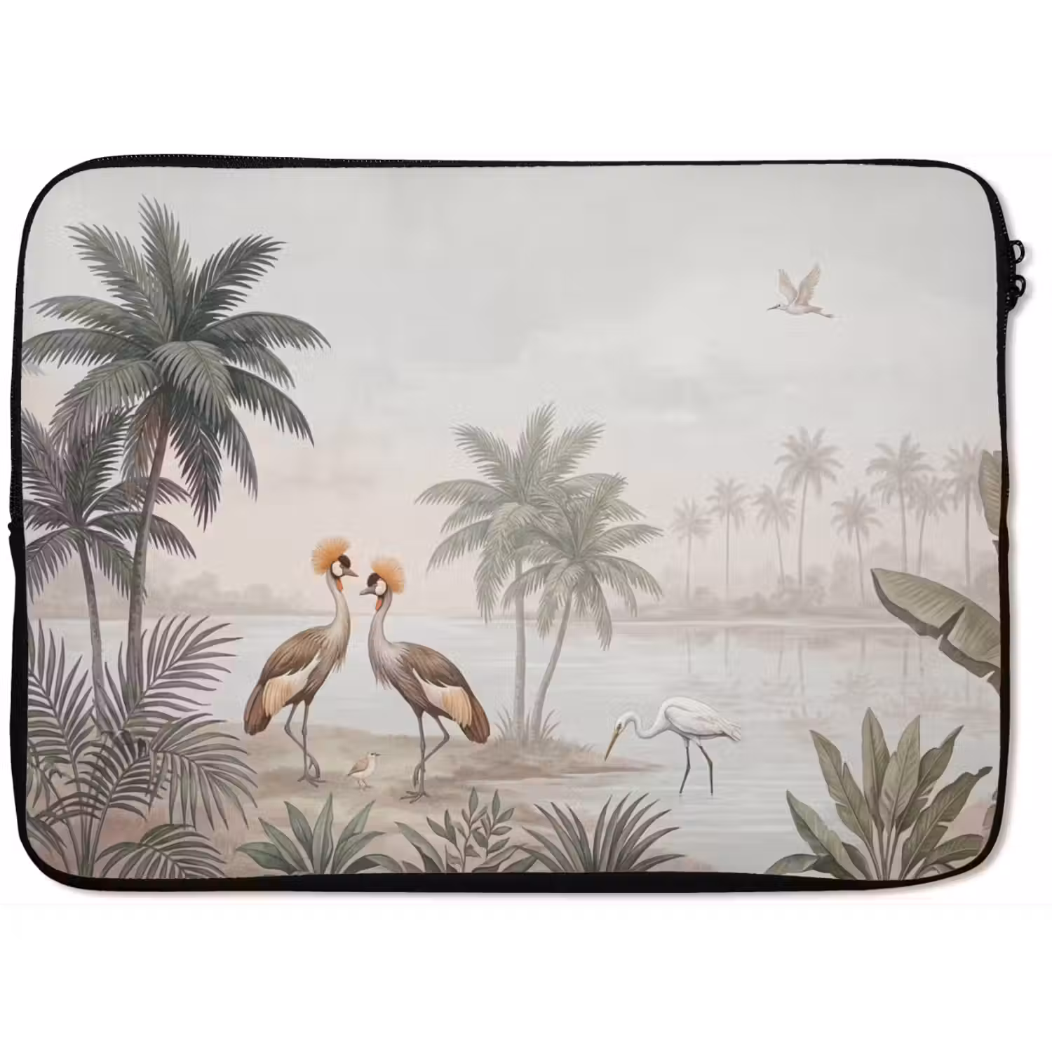 Kraanvogels - Palmbomen - Tropisch laptophoes neopreen klein -zkaufland3dotto