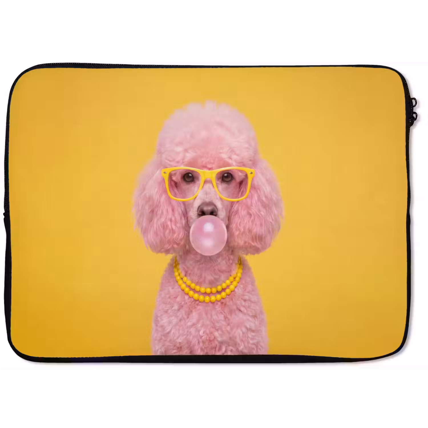 Hond - Kauwgum - Dieren - Modern - Roze laptophoes neopreen klein -zkaufland3dotto