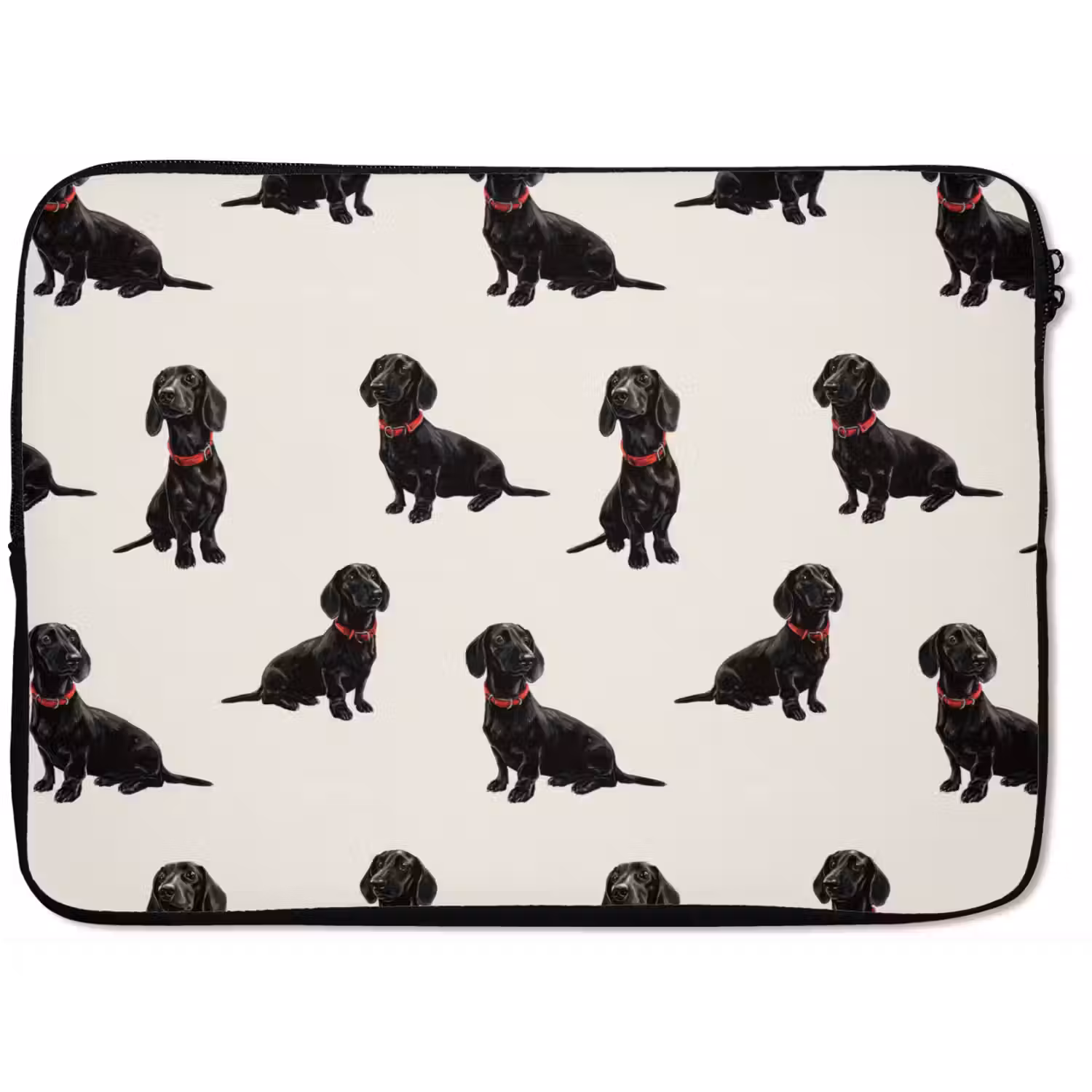 Hond - Patroon - Zwart laptophoes neopreen klein 279 -zkaufland3dotto