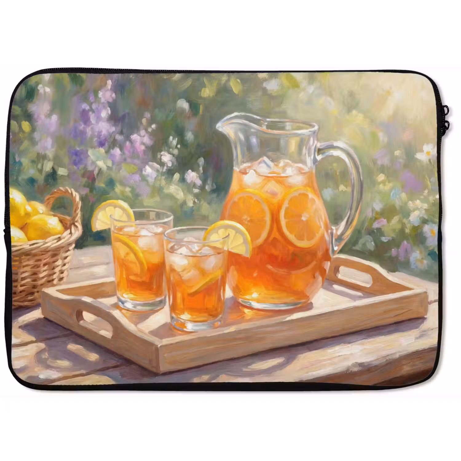 Drank - Citroen - Zomer - Tuin - Geel laptophoes neopreen klein -zkaufland3dotto