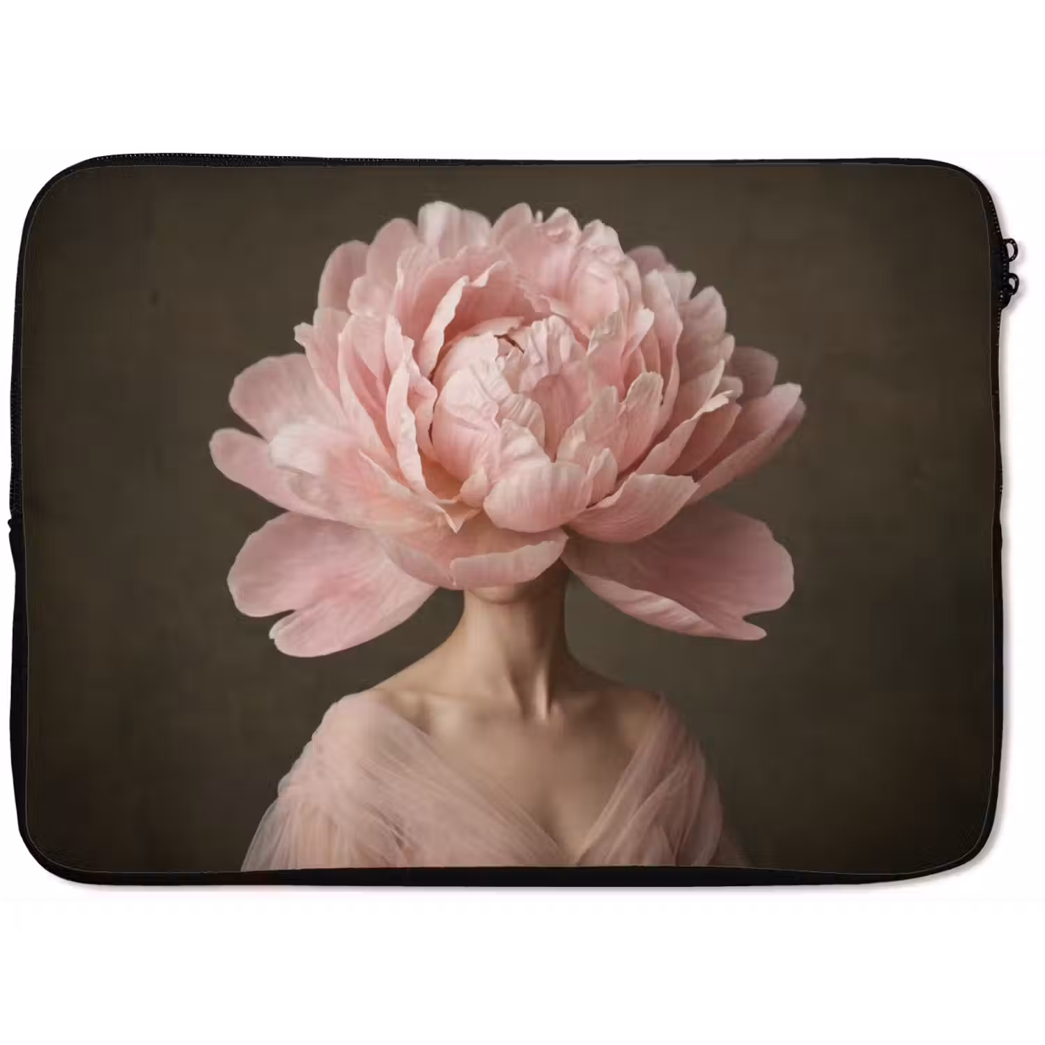 Gezicht - Roos - Roze laptophoes neopreen klein -zkaufland3dotto