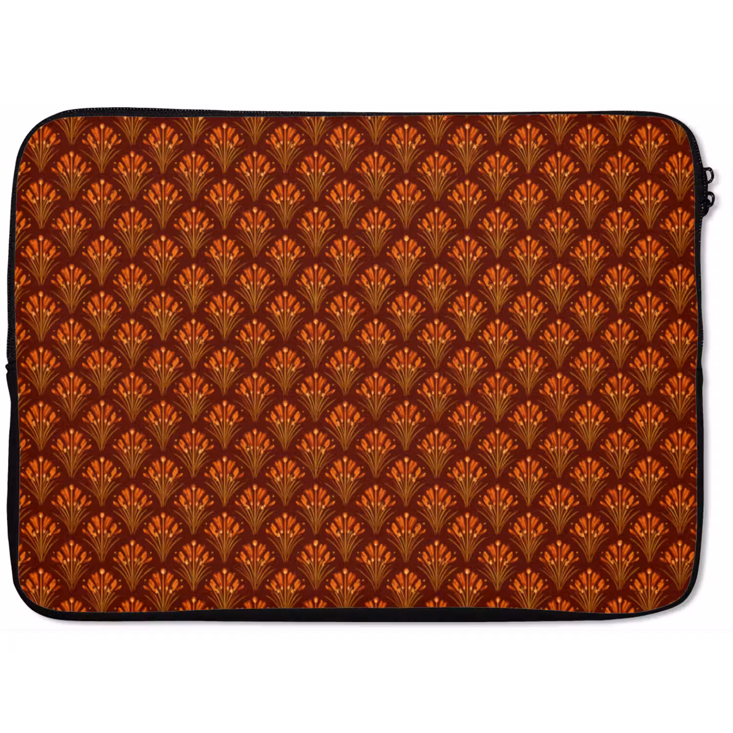 Waaiers - Art Deco - Botanisch - Roestbruin - Oranje laptophoes neopreen klein 279 -zkaufland3dotto