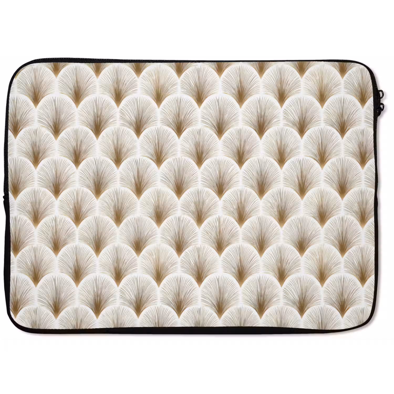 Waaiers - Art Deco - Elegant - Goud - Wit laptophoes neopreen klein 279 -zkaufland3dotto