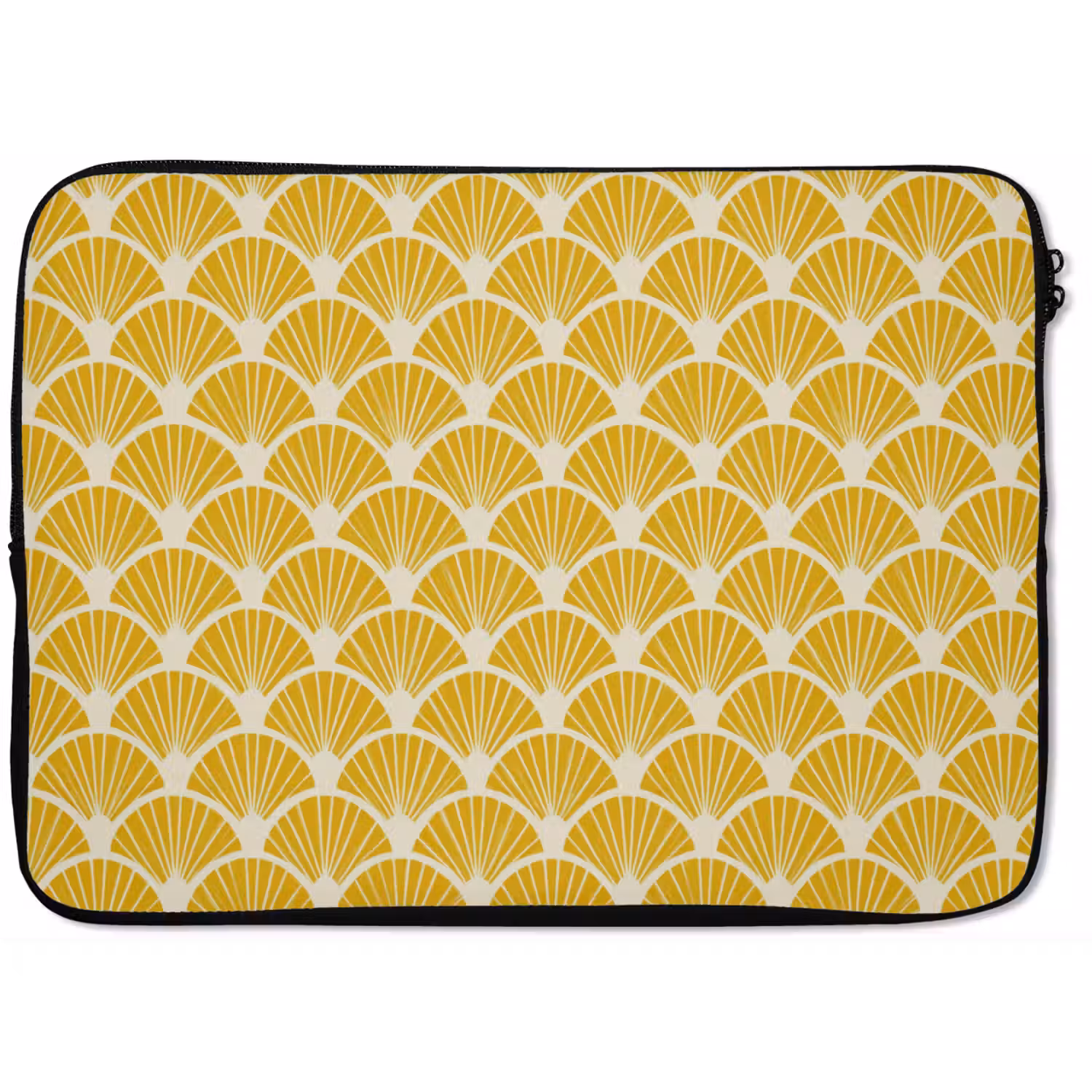 Waaiers - Art Deco - Retro - Okergeel laptophoes neopreen klein 279 -zkaufland3dotto
