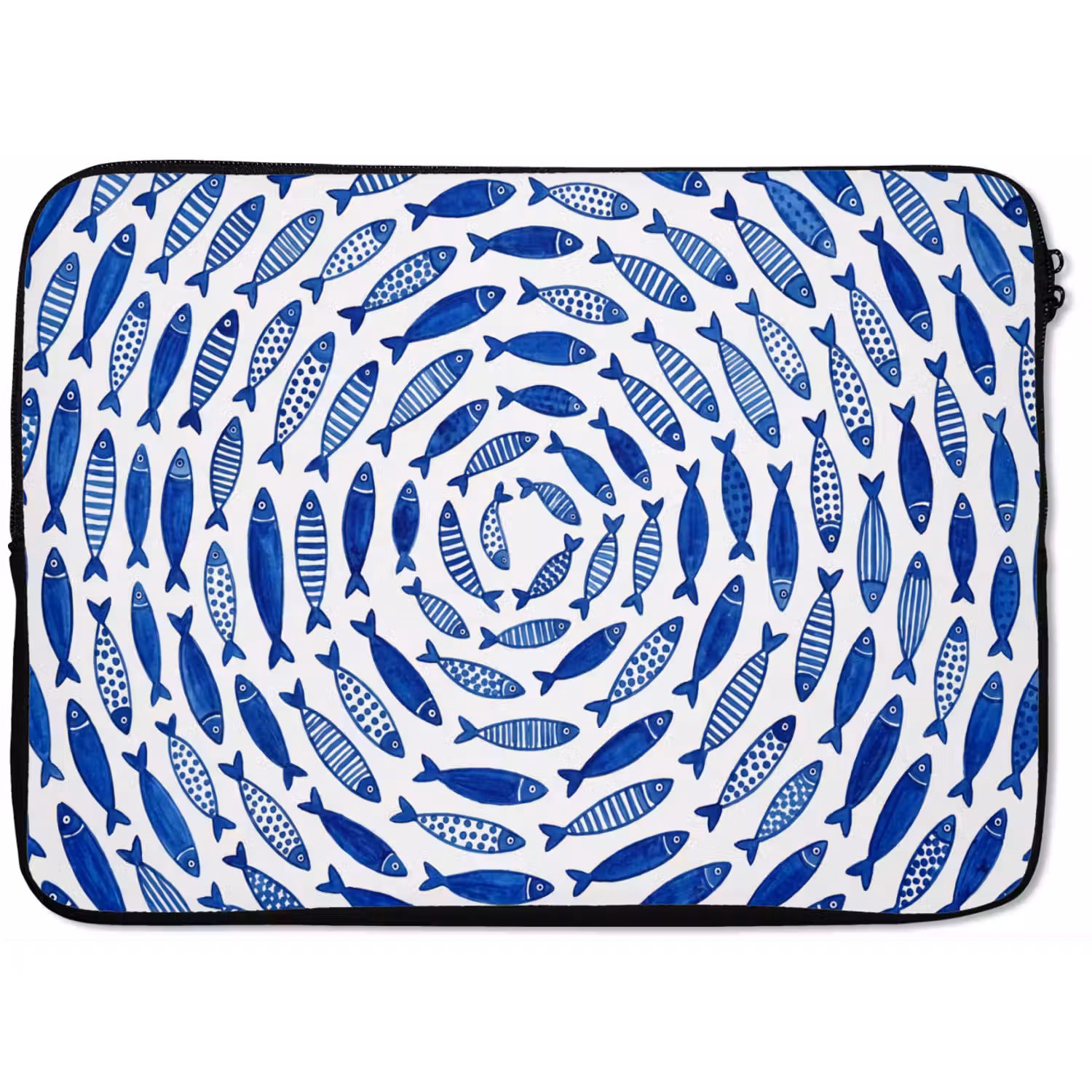 Vis - Patroon - Onderwater - Abstract - Blauw laptophoes neopreen klein -zkaufland3dotto