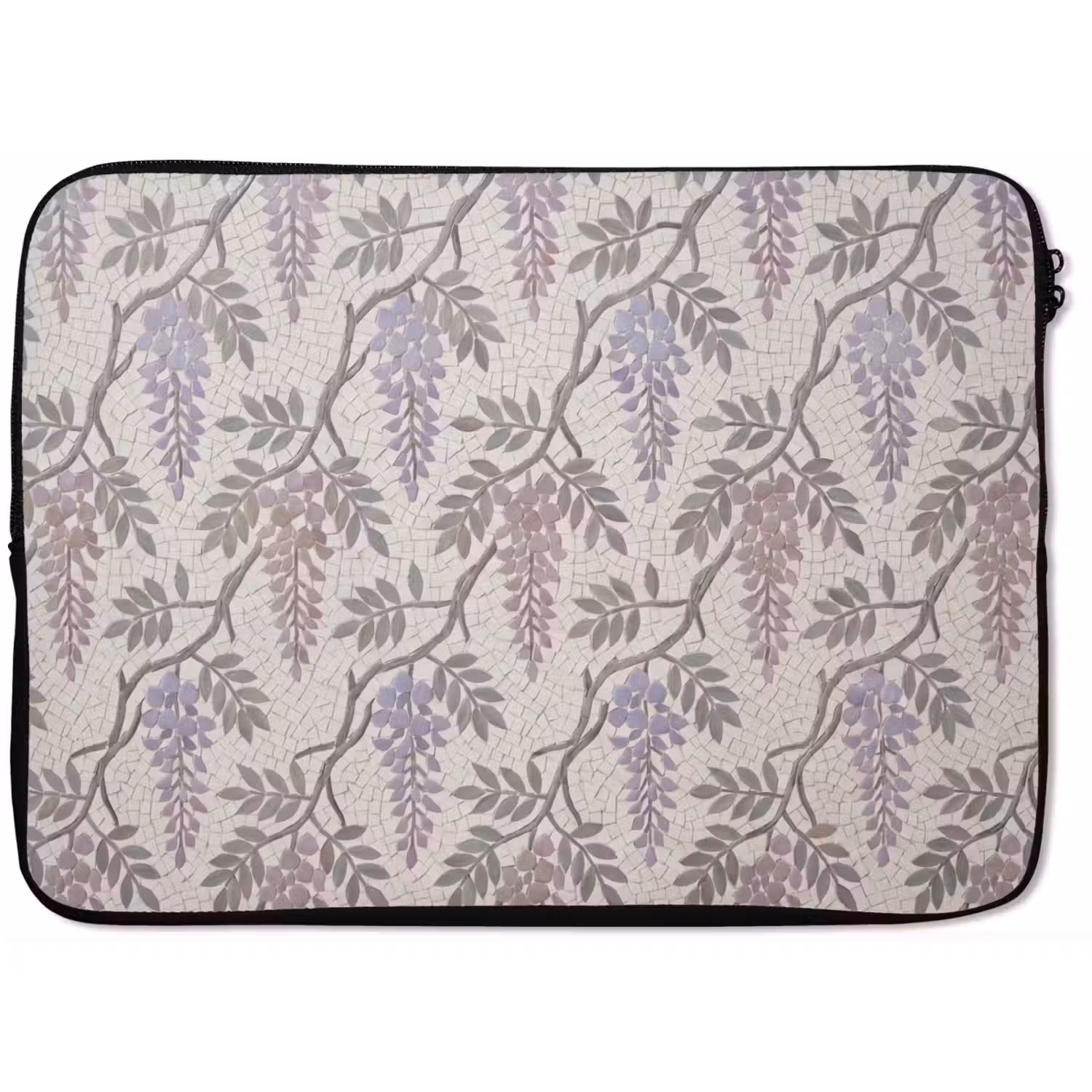 Bloemen - Mozaïek - Natuur - Patroon - Paars laptophoes neopreen klein -zkaufland3dotto