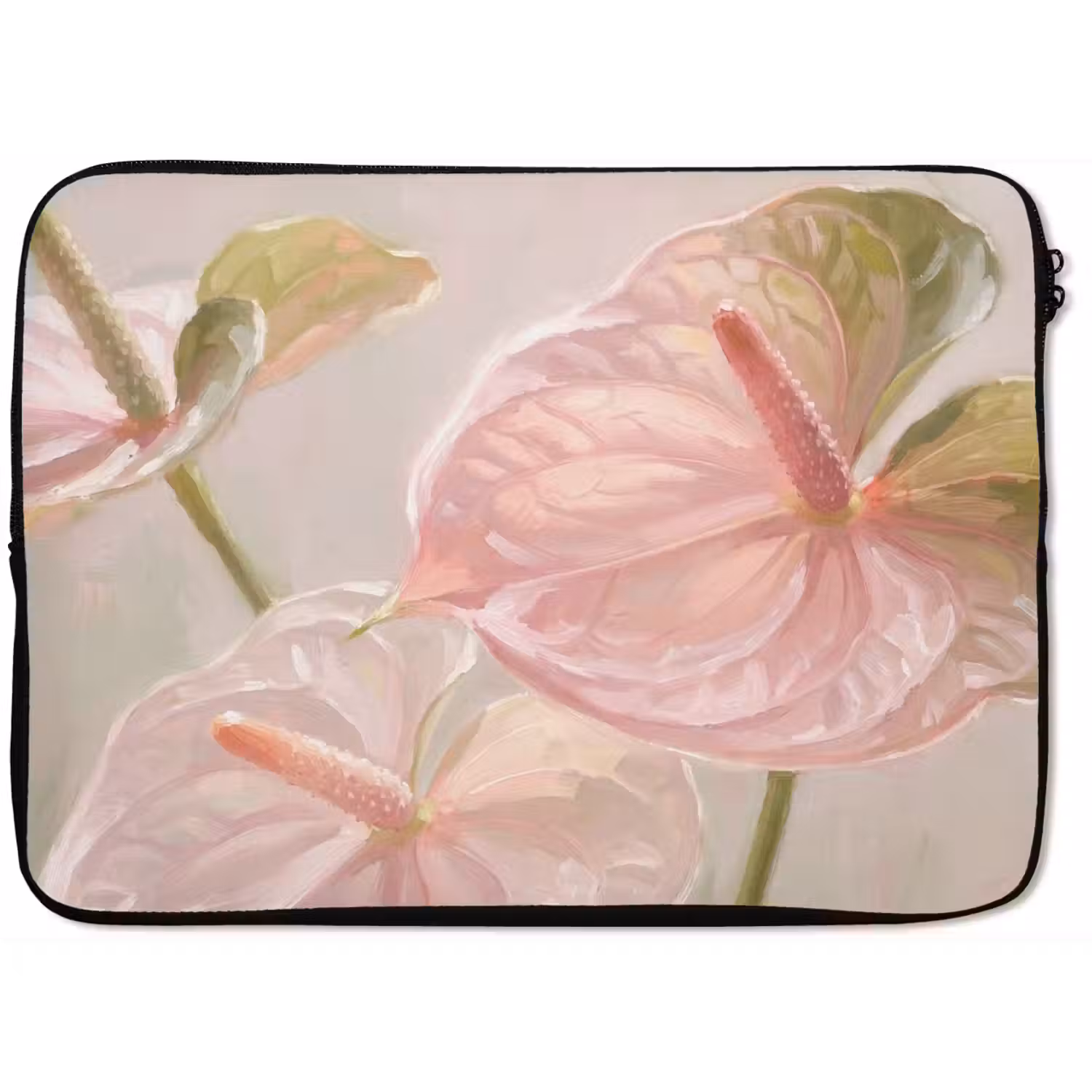 Bloemen - Pastel - Abstract - Natuur - Groen laptophoes neopreen klein -zkaufland3dotto