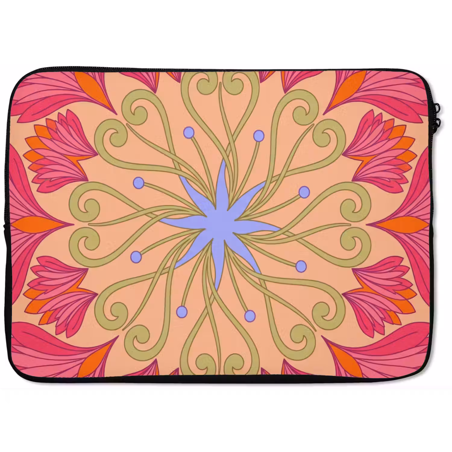 Bloemen - Patroon - Abstract - Roze - Decoratief laptophoes neopreen klein -zkaufland3dotto