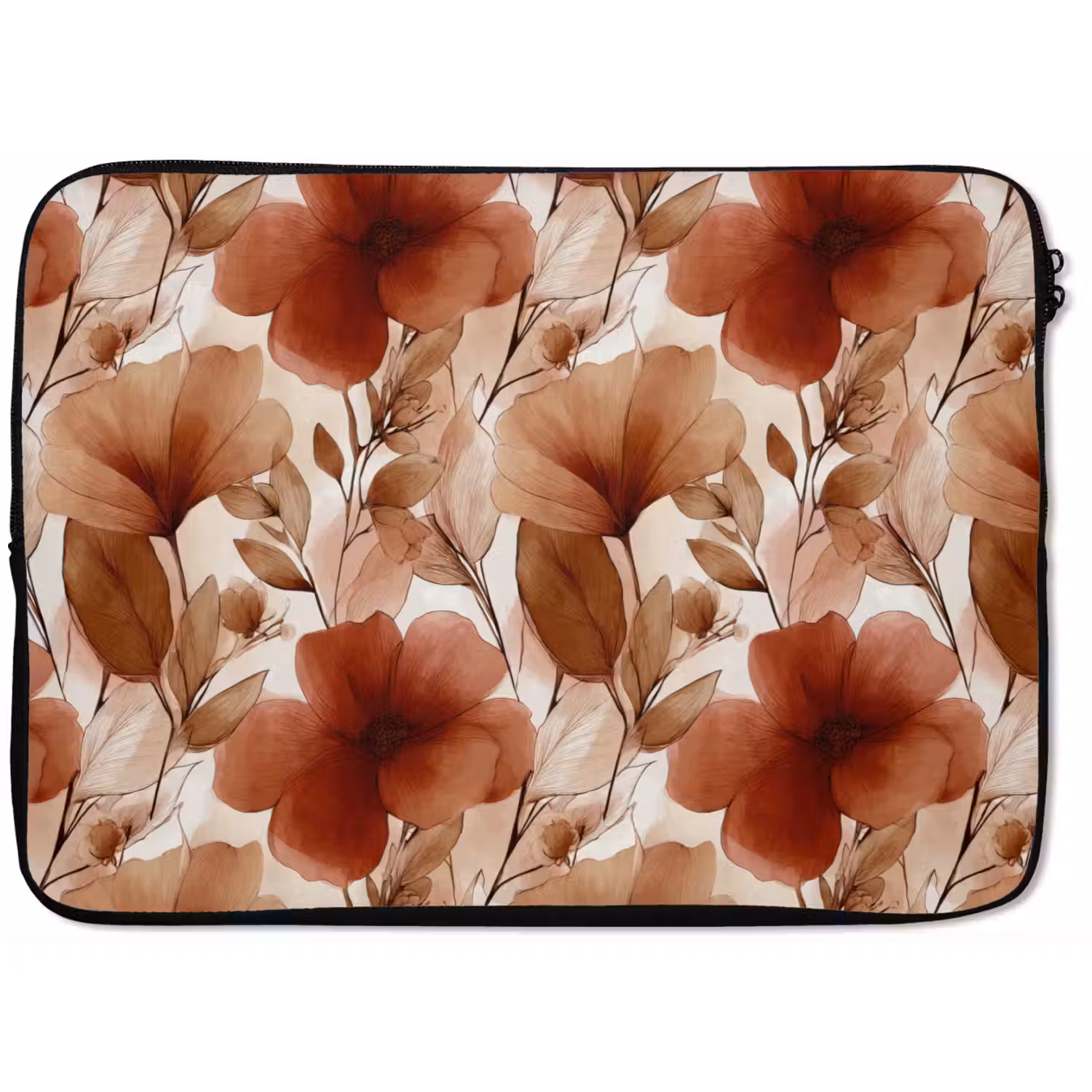 Bloemen - Aquarel - Botanisch - Terracotta laptophoes neopreen klein 279 -zkaufland3dotto