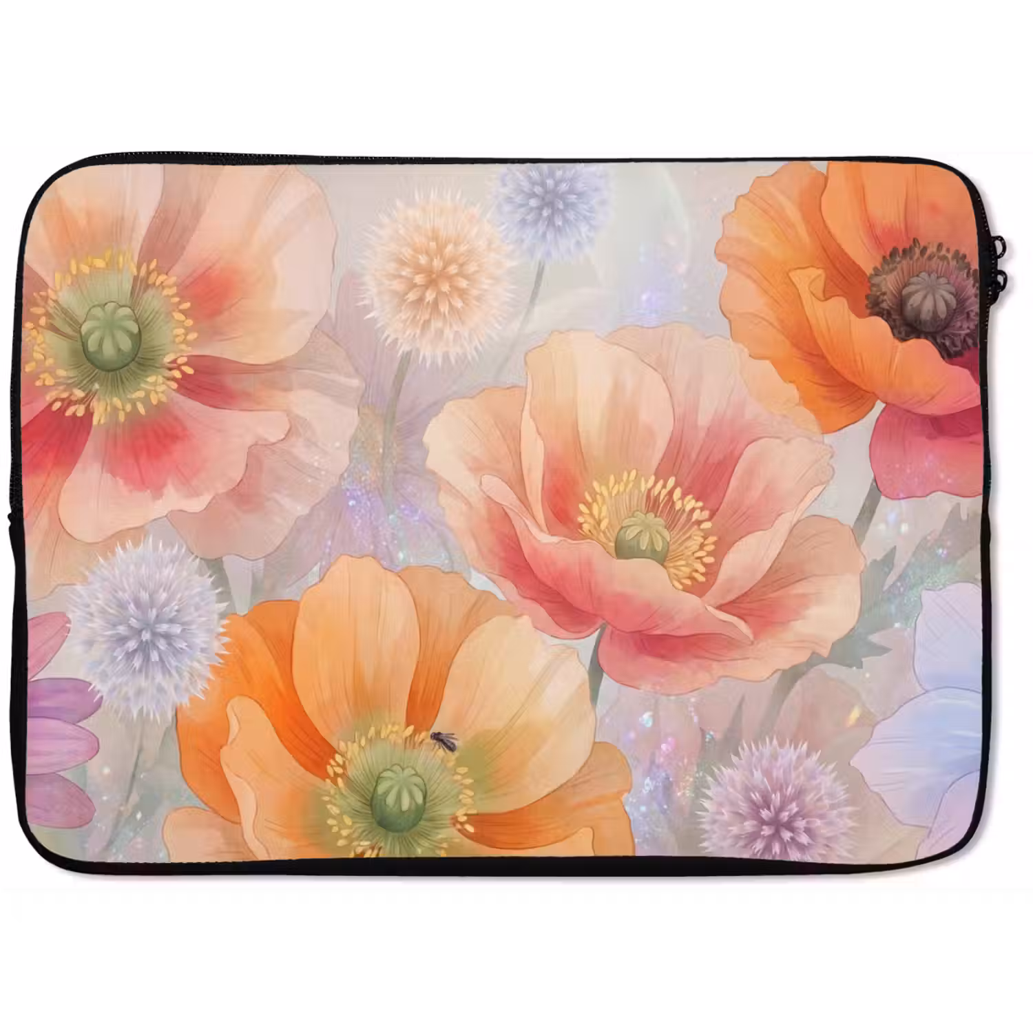 Bloemen - Aquarel - Natuur - Modern - Kleurrijk laptophoes neopreen klein -zkaufland3dotto