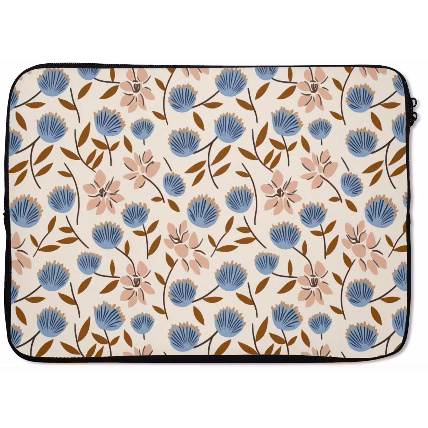 Bloemen - Wild - Blauw laptophoes neopreen klein 279 -zkaufland3dotto
