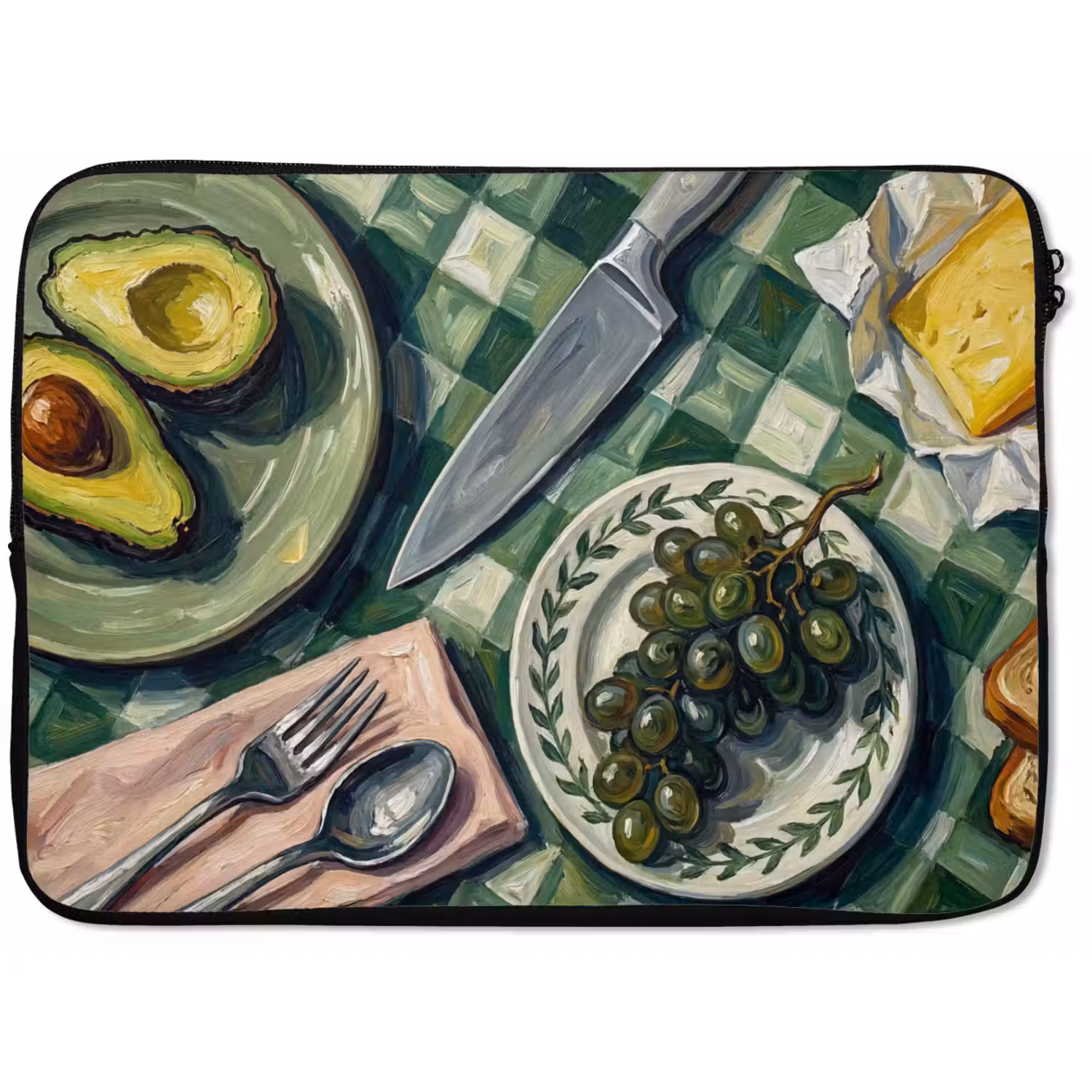 Eten - Ontbijt - Tafel - Modern - Groen laptophoes neopreen klein -zkaufland3dotto