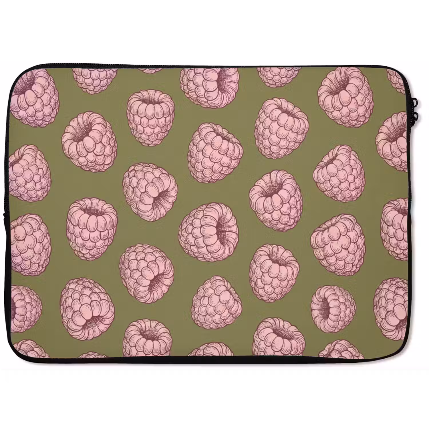 Eten - Patroon - Illustratie - Roze - Groen laptophoes neopreen klein -zkaufland3dotto