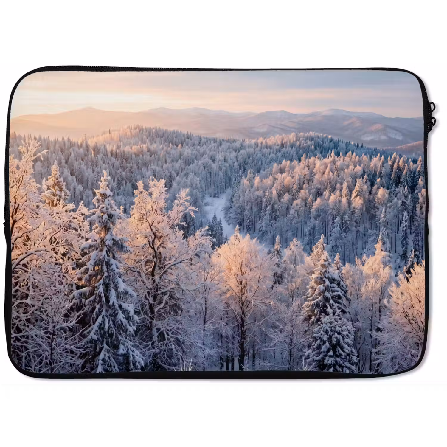 Bos - Bergen - Goud - Winter - Warm laptophoes neopreen klein -zkaufland3dotto