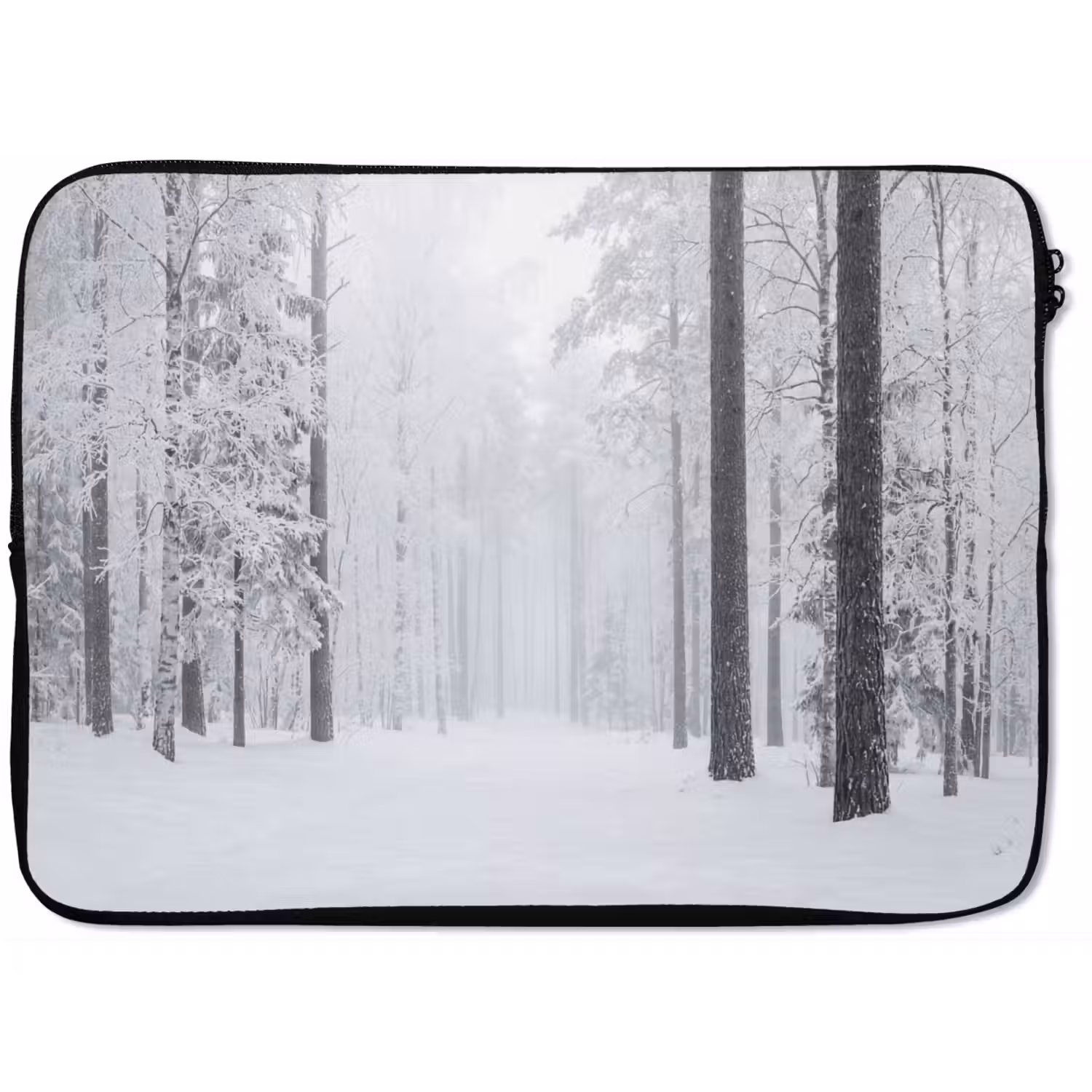 Bos - Sneeuw - Pad - Winter - Stilte laptophoes neopreen klein -zkaufland3dotto