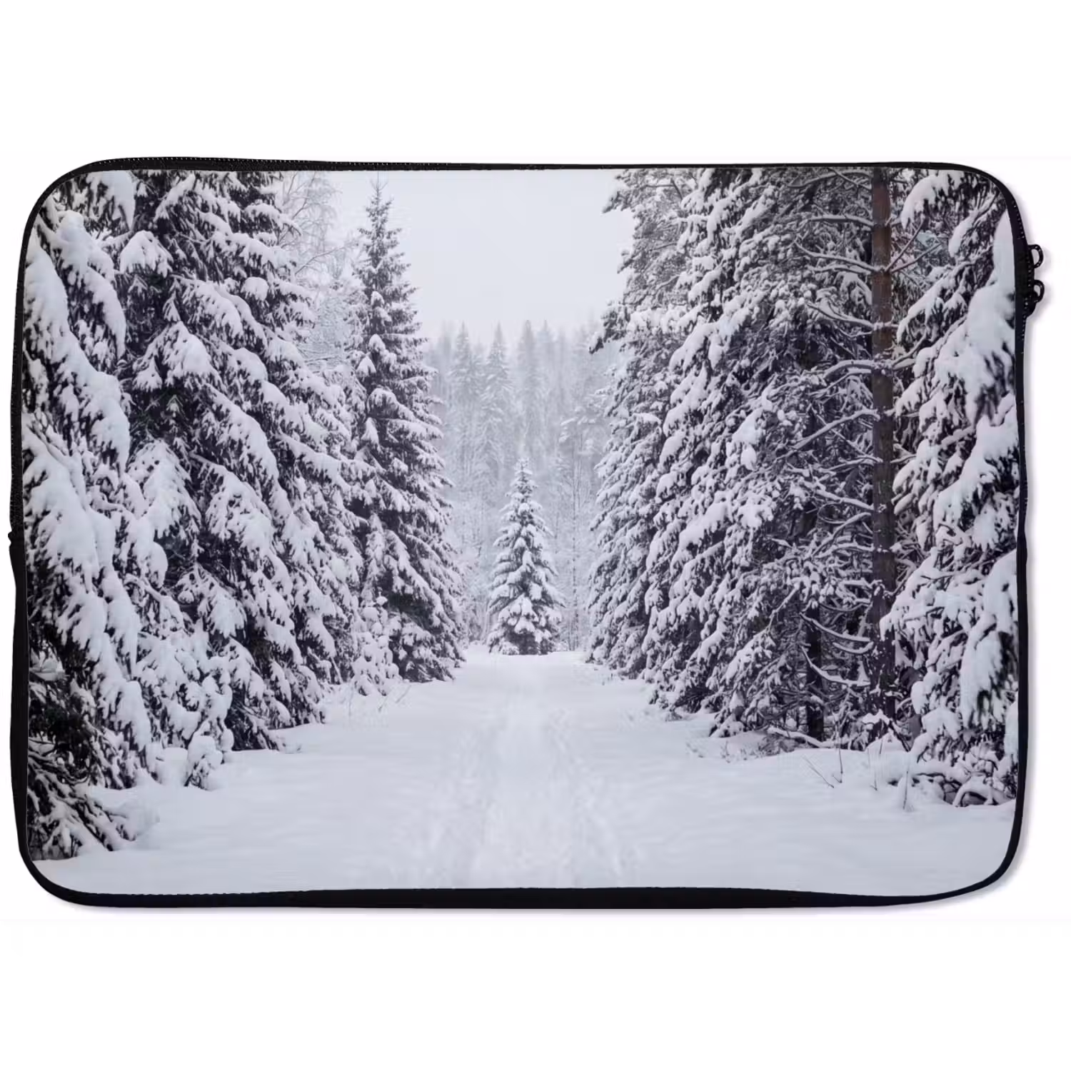 Bos - Winter - Sneeuw - Pad - Natuur laptophoes neopreen klein -zkaufland3dotto