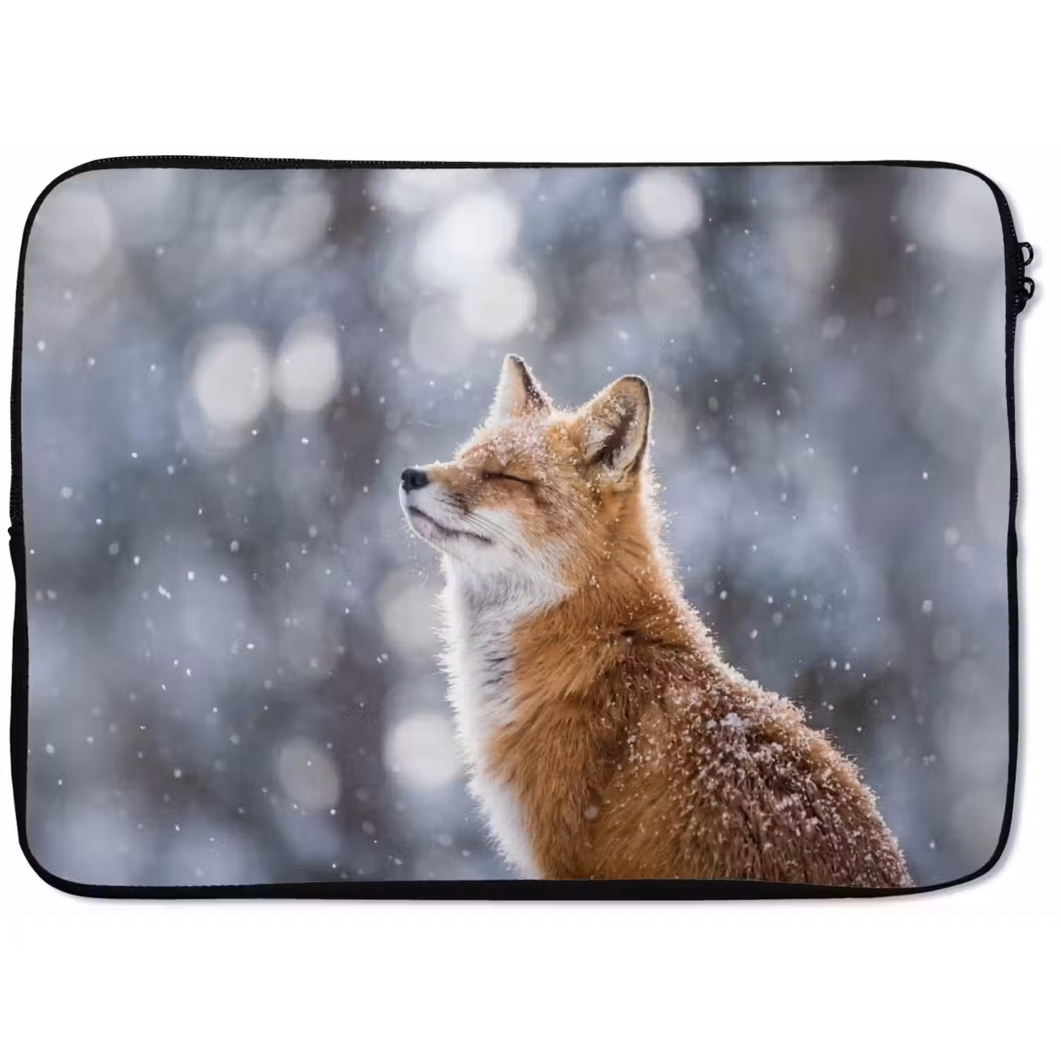 Vos - Sneeuwval - Portret - Winter - Sfeervol laptophoes neopreen klein -zkaufland3dotto