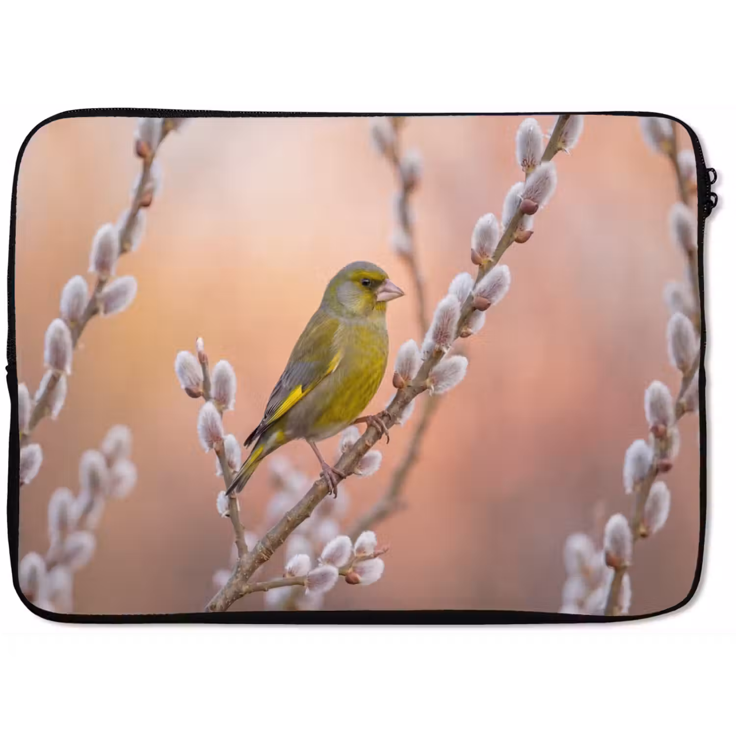 Groenling - Katjes - Lente - Natuur - Zacht laptophoes neopreen klein -zkaufland3dotto