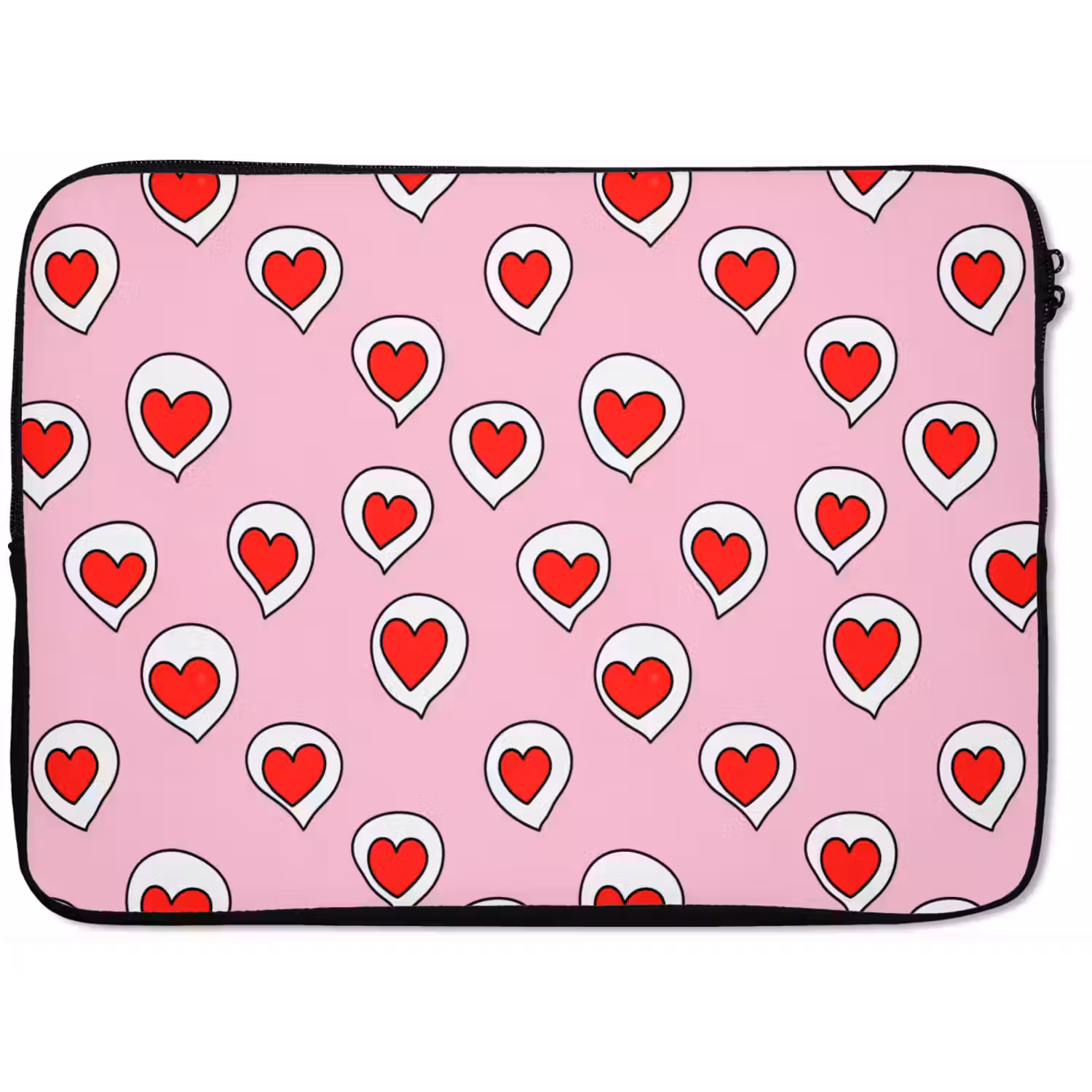 Hartjes - Patroon - Rood laptophoes neopreen klein 279 -zkaufland3dotto