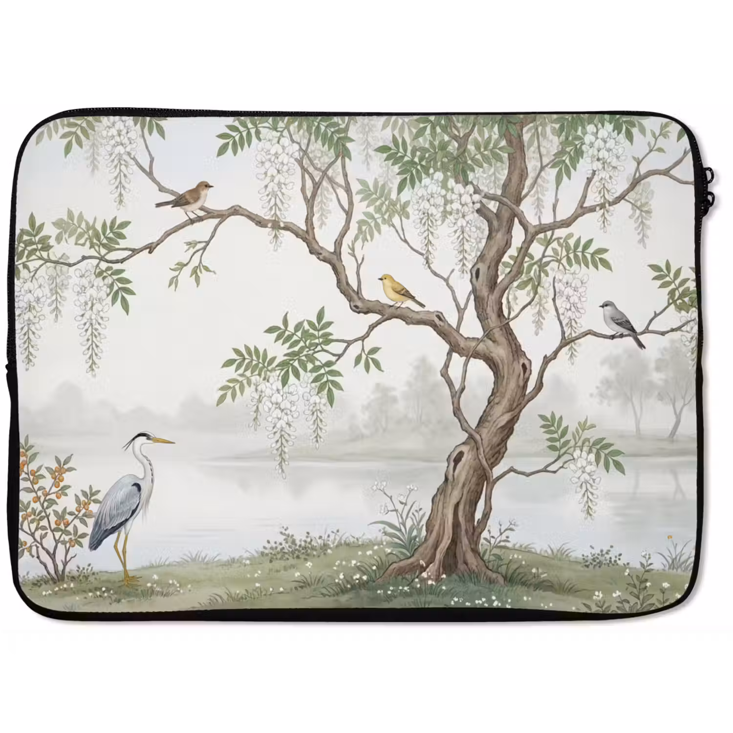 Reiger - Landschap - Groen laptophoes neopreen klein -zkaufland3dotto