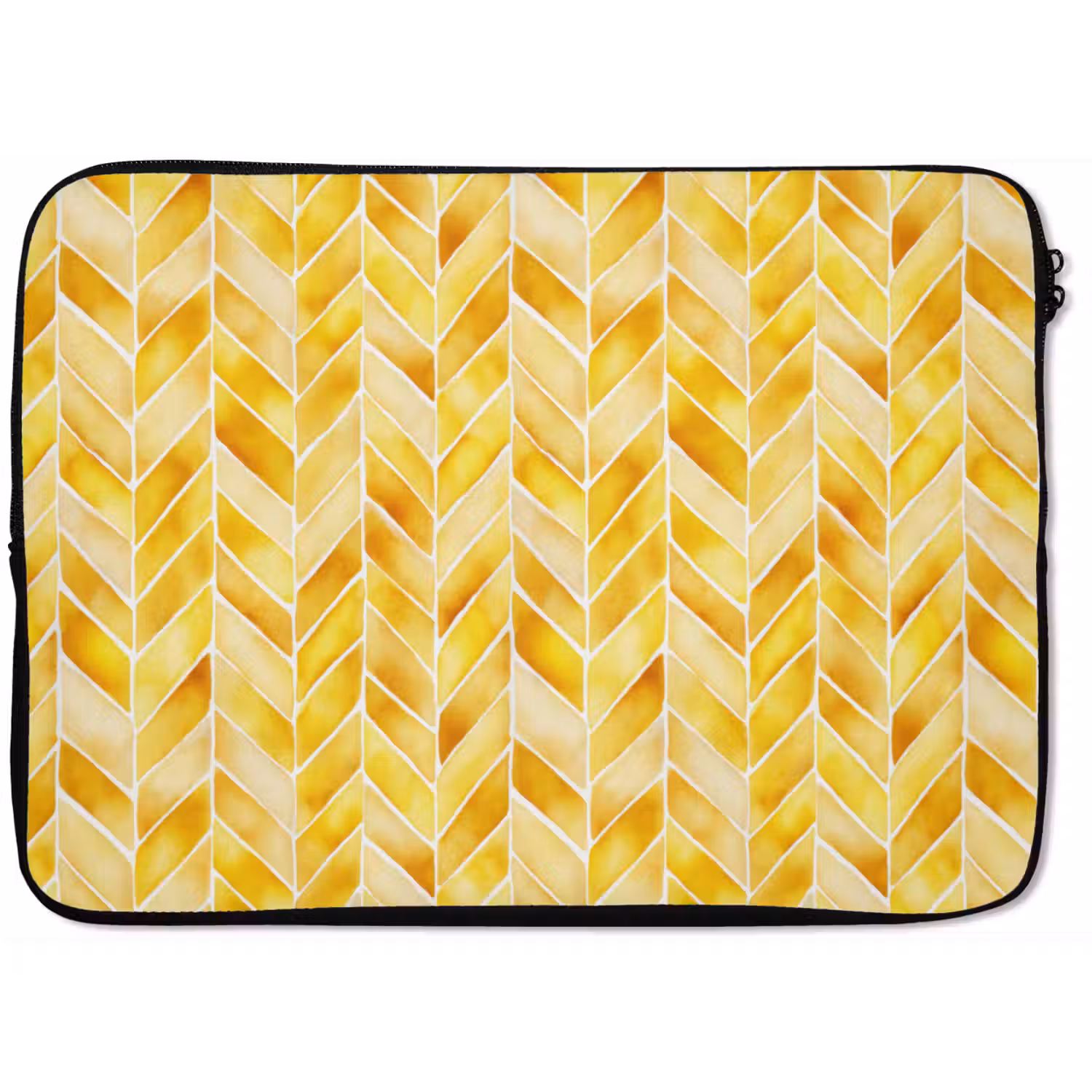 Visgraat - Aquarel - Patronen - Goudgeel laptophoes neopreen klein 279 -zkaufland3dotto