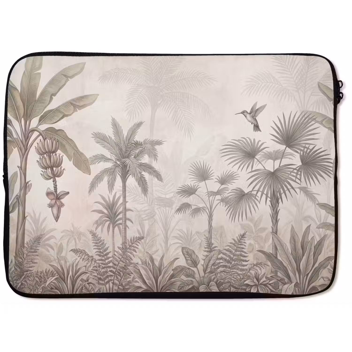 Jungle - Banenboom - Kolibrie - Beige laptophoes neopreen klein -zkaufland3dotto