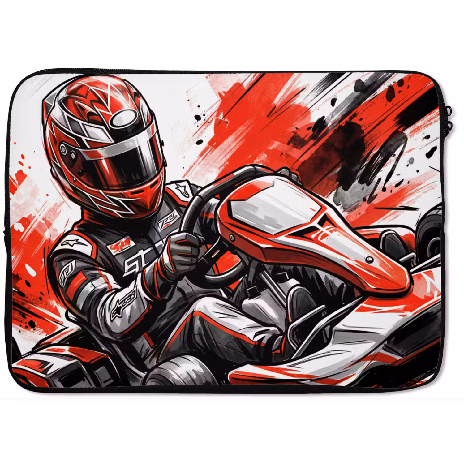 Kart - Coureur - Snelheid - Rood laptophoes neopreen klein -zkaufland3dotto