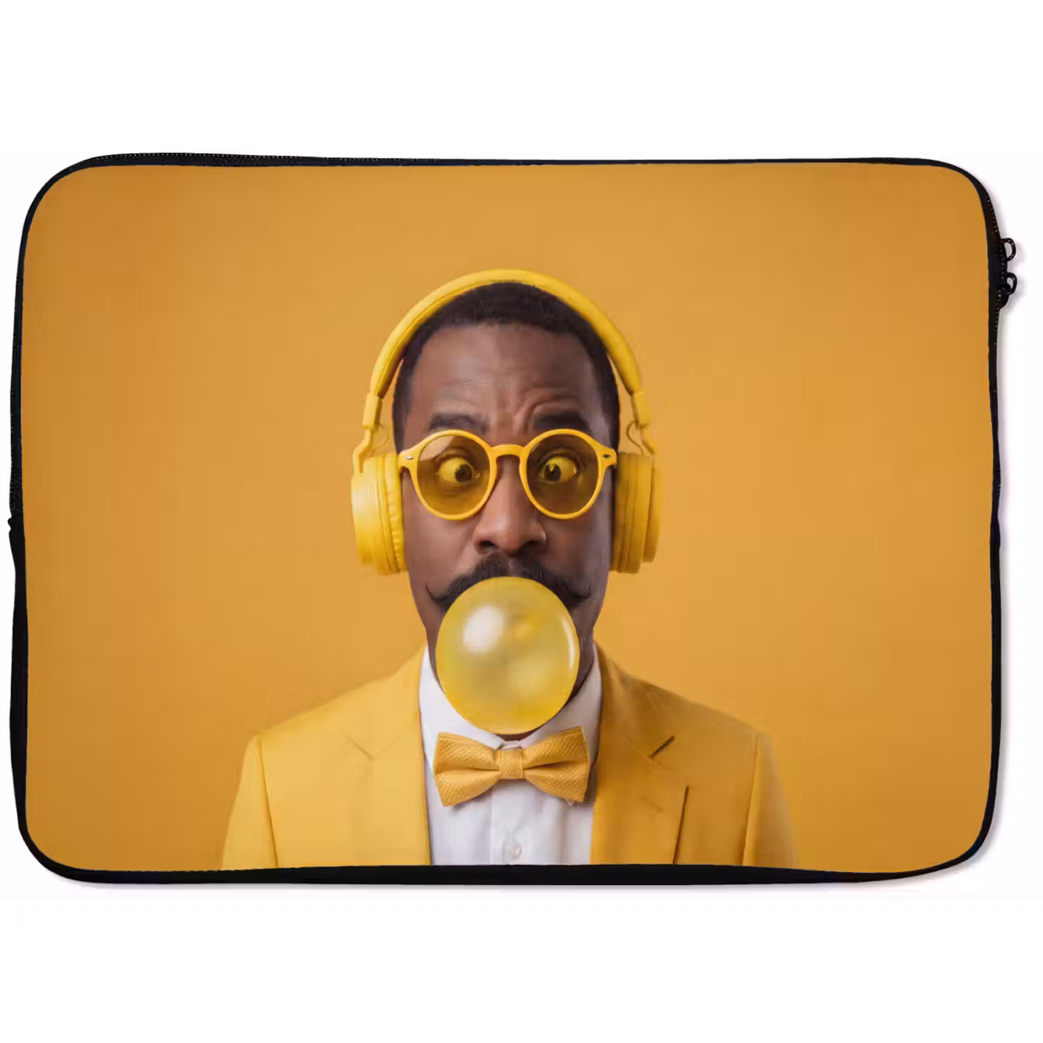 Man - Bubblegum - Portret - Geel - Modern laptophoes neopreen klein -zkaufland3dotto