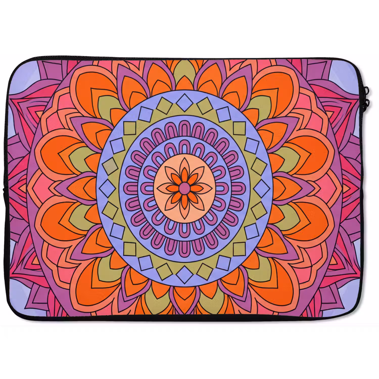 Mandala - Cirkel - Abstract - Kleurrijk - Patroon laptophoes neopreen klein -zkaufland3dotto